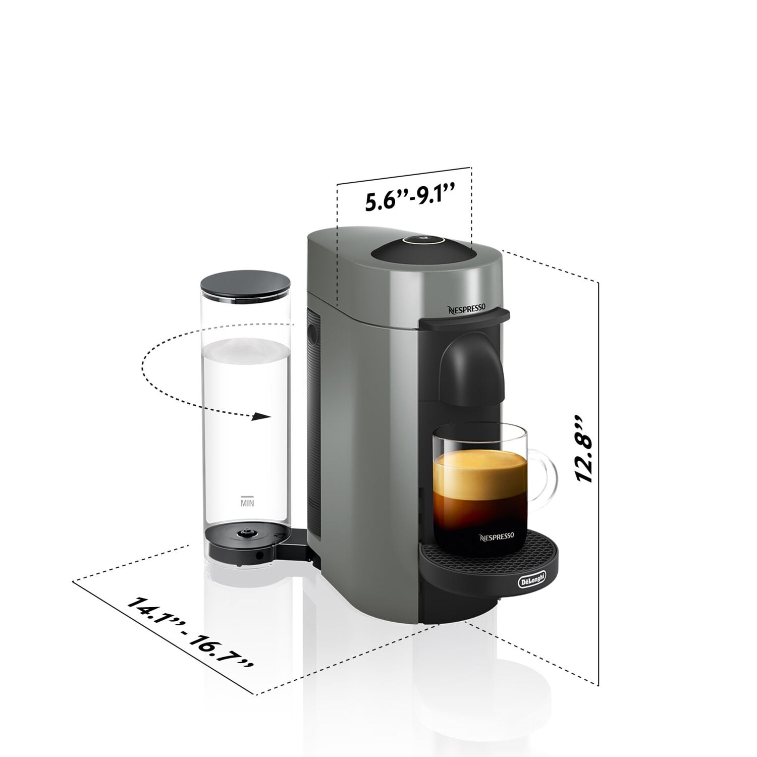 Nespresso New Vertuo Plus Coffee and Espresso Machine by De'Longhi, Gray, Single-Serve Brewers - Image 11