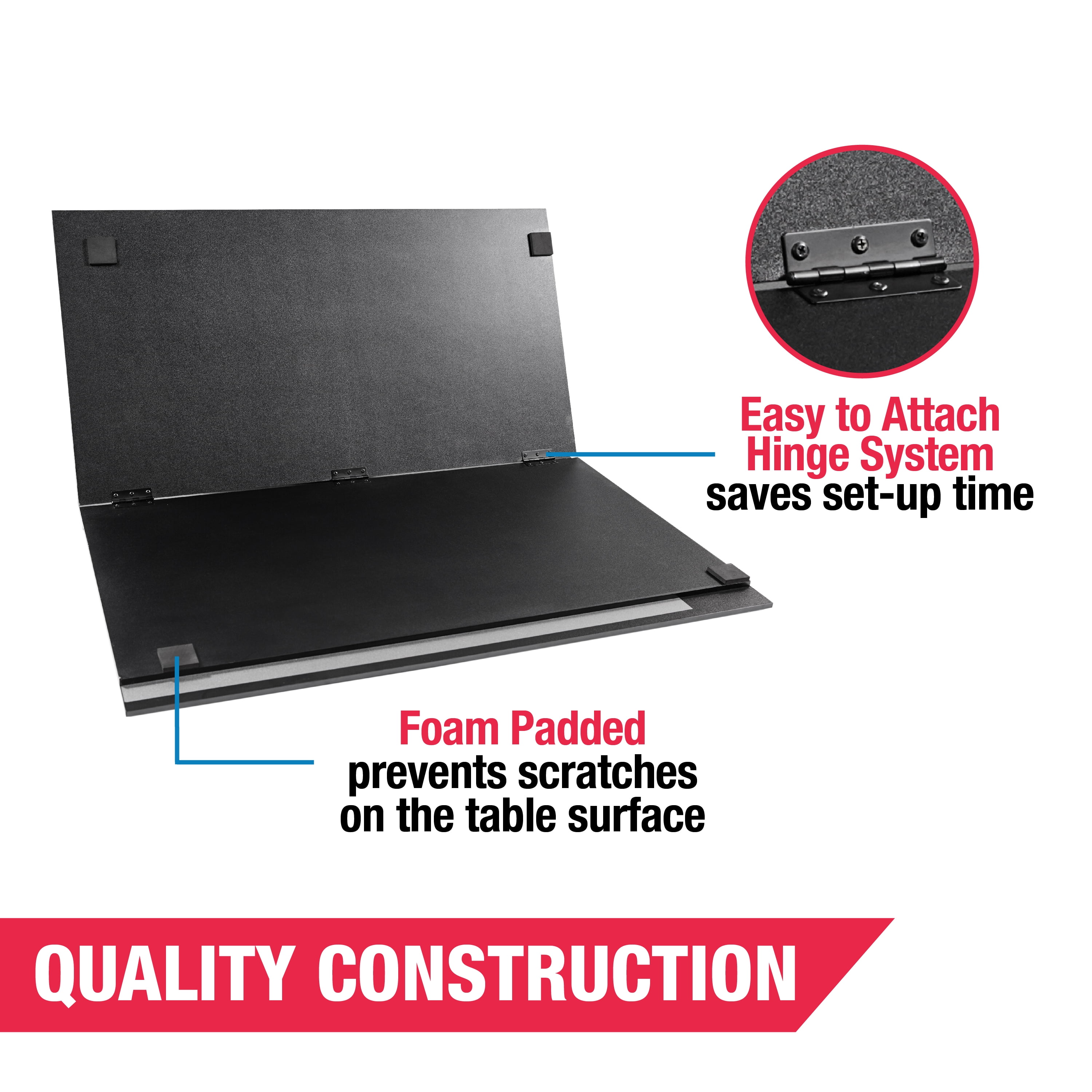 7-ft Table Tennis Conversion Top, 9mm Playfield, Net Included, Gray, and 4 Piece Top Folds for Storage by MD Sports - Image 7