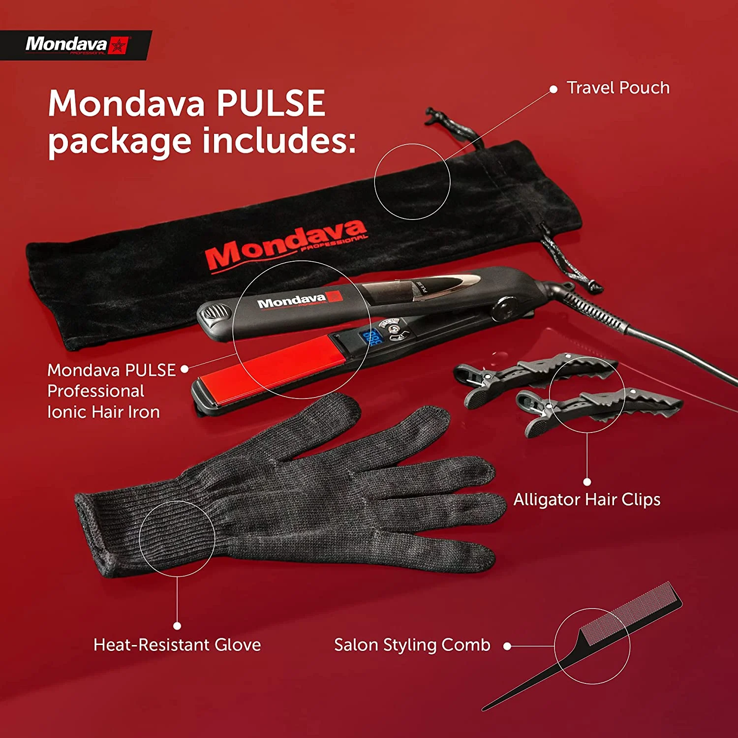 MONDAVA Ceramic Tourmaline Flat Iron and Curler, Pulse Vibration to Tame Wild Hair in 8 Min, Hair Straightener - Image 2