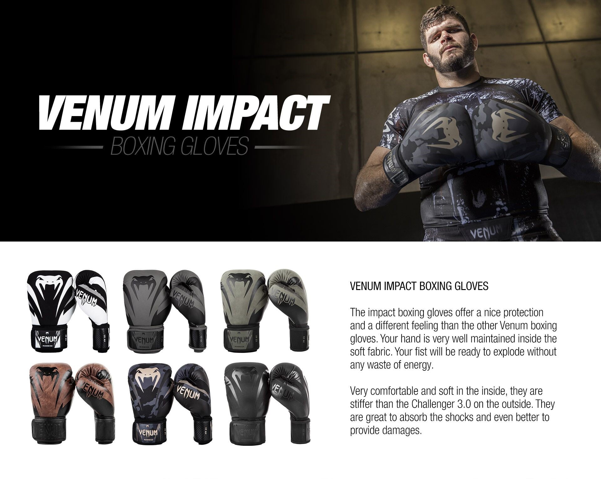 Venum Impact Boxing Gloves - Image 6