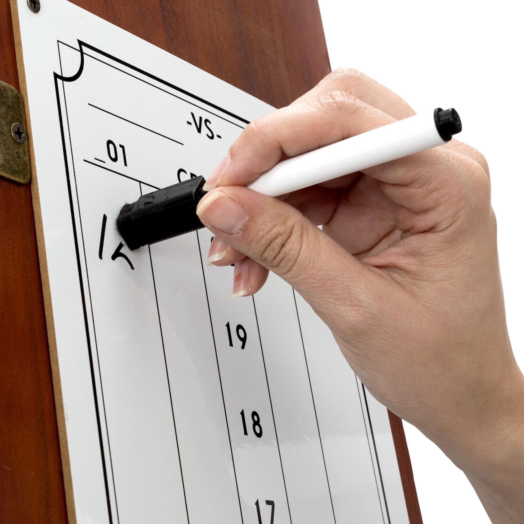 Trademark Games Professional Style Beveled Wood Dart Cabinet with Board and Darts - Image 4