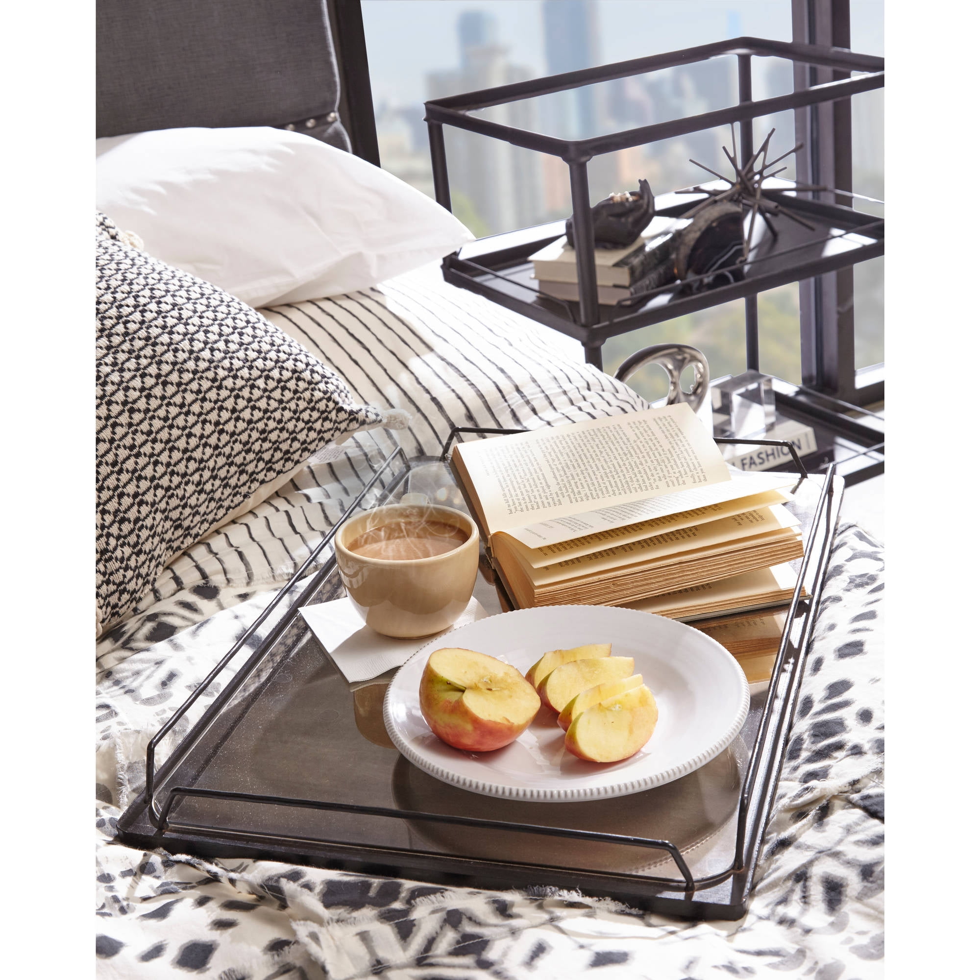 Mirrored Tray Top Metal Bar Cart - Image 4