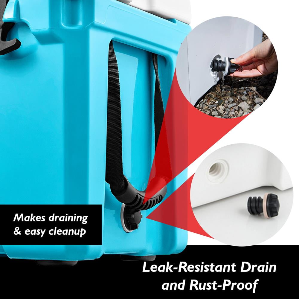 SereneLife 75 Quart Portable Cooler Box Lightweight Heavy-Duty Travel Ice Cooler W/ Handles, (Blue) - Image 3