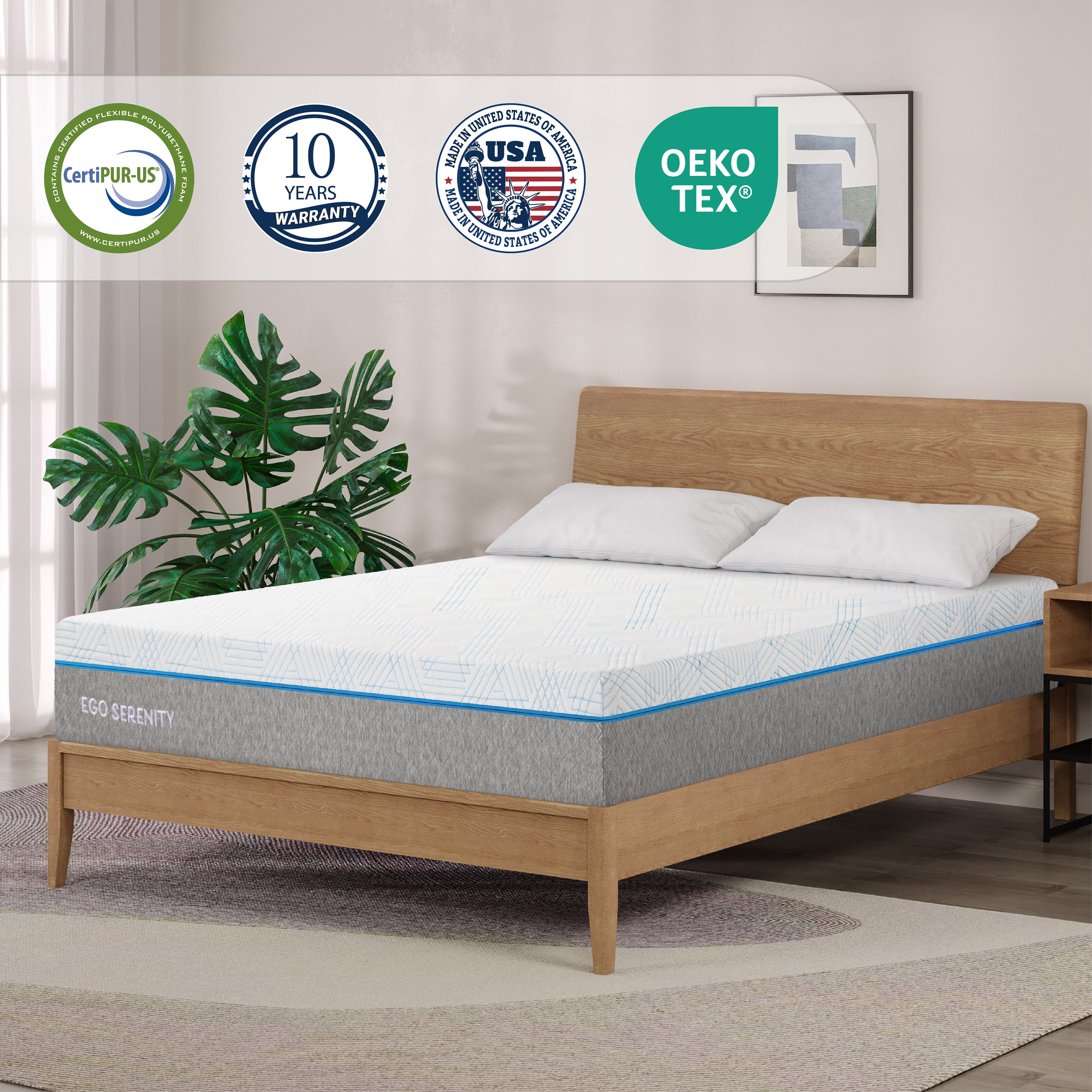 EGOHOME Queen Mattress, Gel Memory Foam 10" Mattress in a Box, Ego Serenity - Image 4