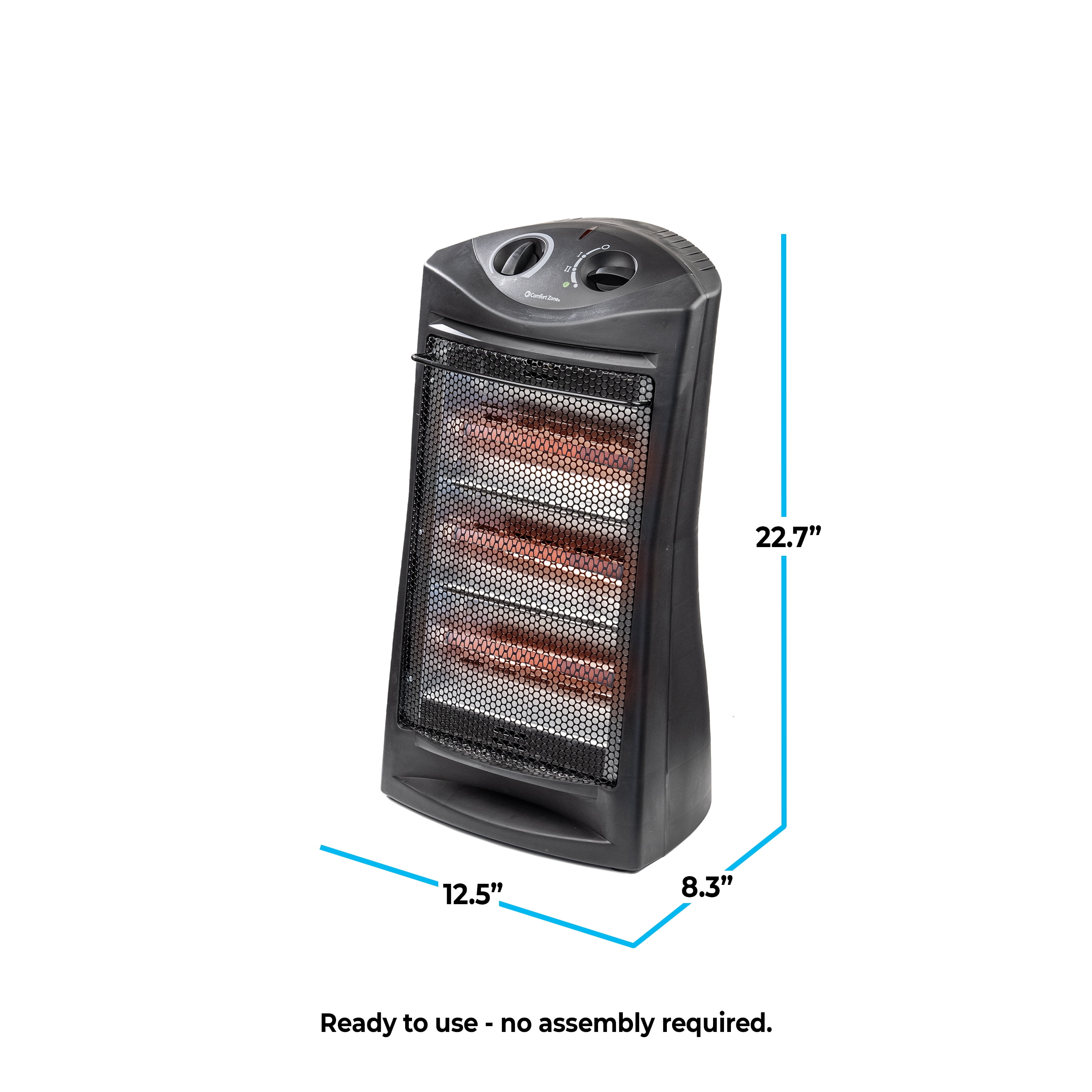 Comfort Zone Quartz Tower Space Heater with Thermostat - Image 6