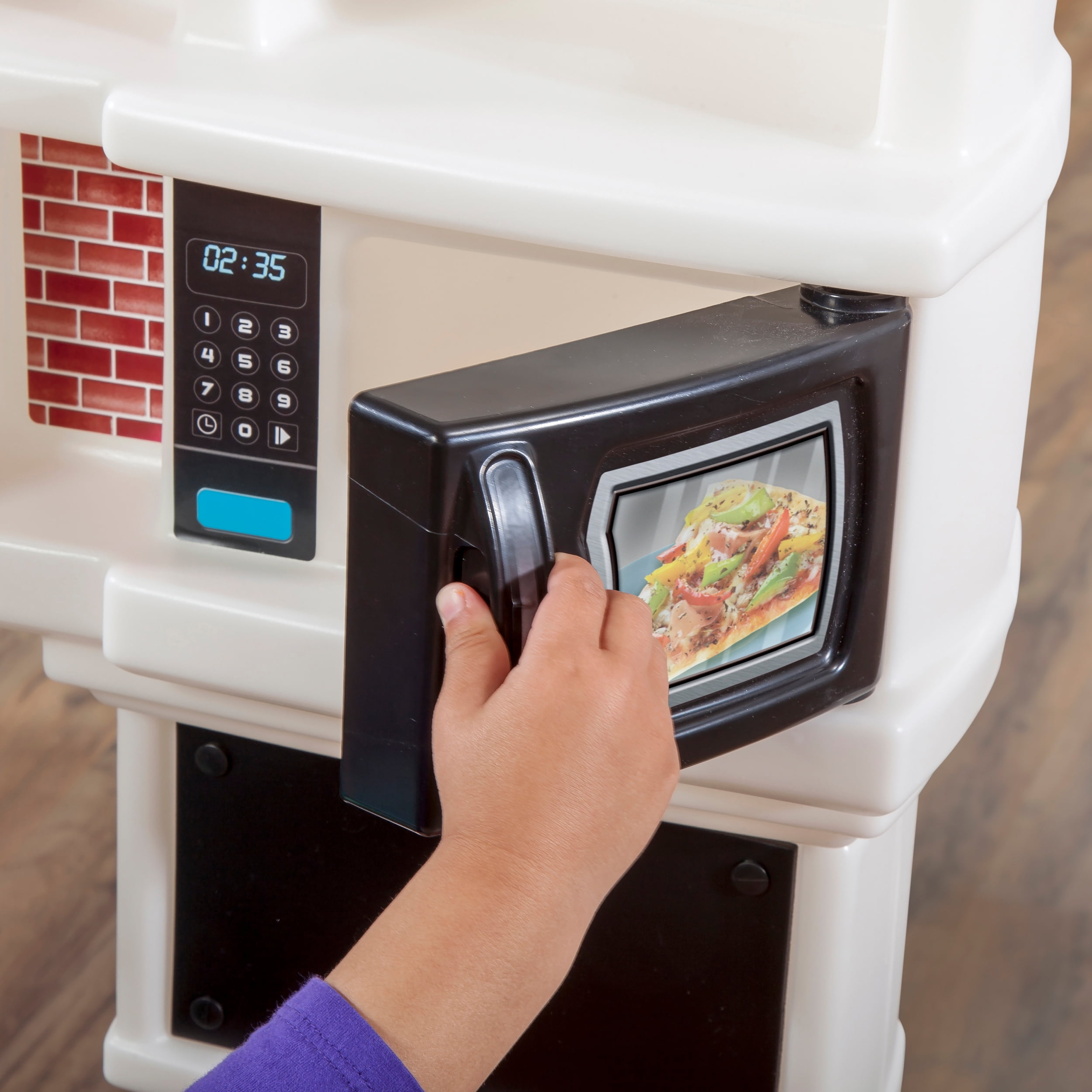 Step2 Great Gourmet Tan and White Plastic Kid Kitchen Playset includes 35 Piece Toy Kitchen Playset - Image 5