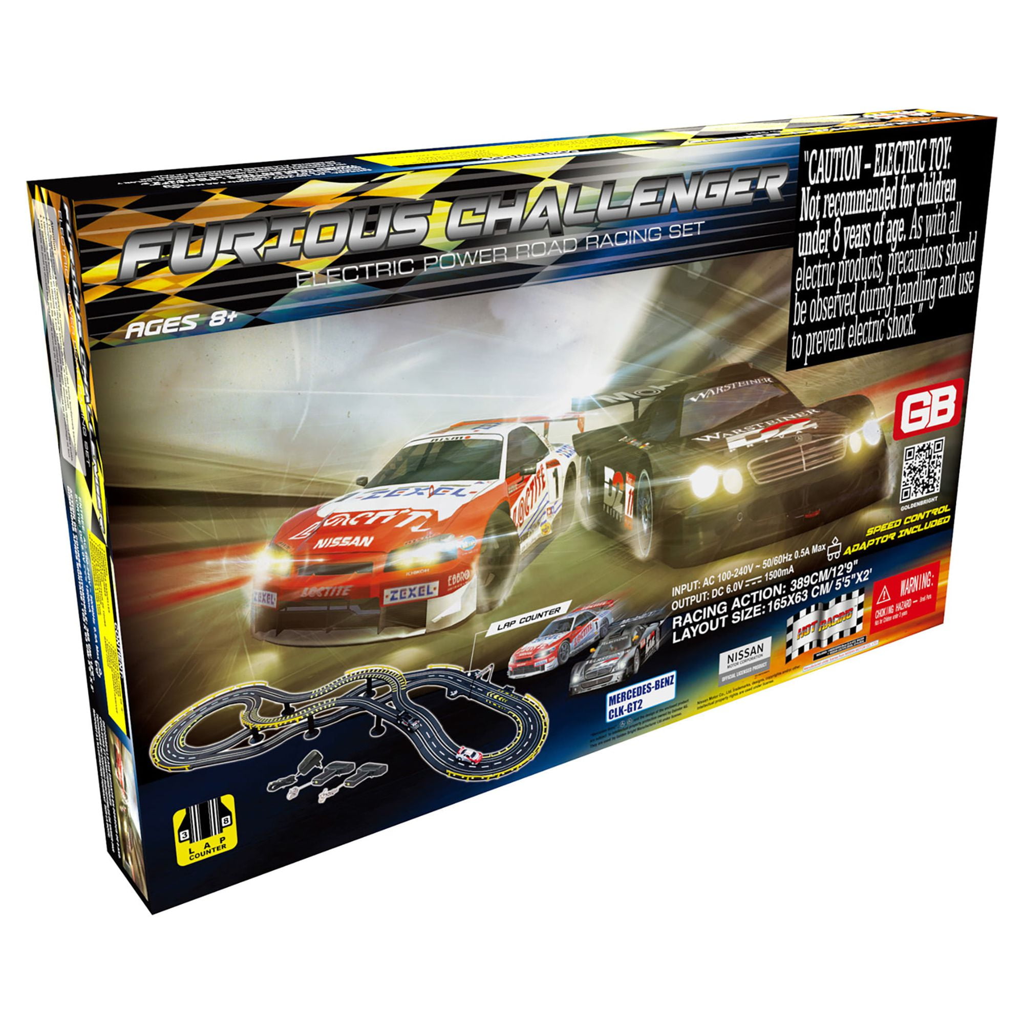 Golden Bright Furious Challenger Road Racing Slot Car Set - Image 3