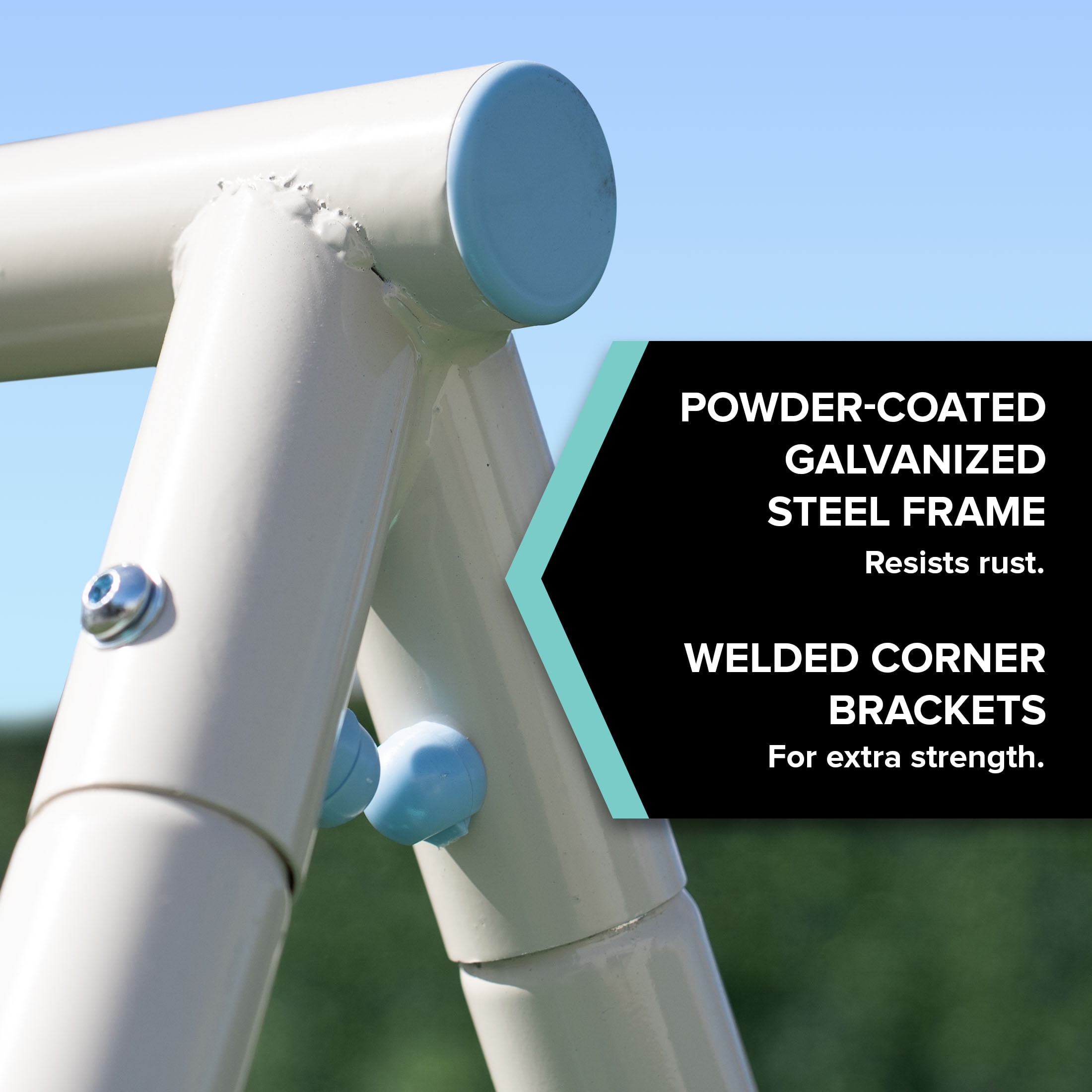 Sportspower Arcadia Metal Swing Set for Kids Ages 3-8, Outdoor Backyard Playset with Trapeze, 2-Person Glider, 5-Foot Slide with Lifetime Warranty, Bonus Anchor Kit (TEAL) - Image 3