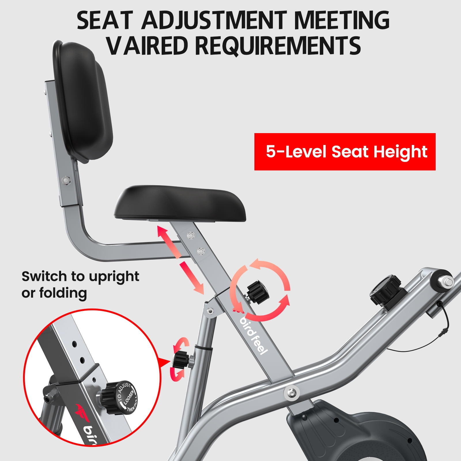 LNOW Magnetic Indoor Cycling Stationary Belt Drive Exercise Bike with Arm Exerciser Home Cardio Workout 300 Lbs - Image 6