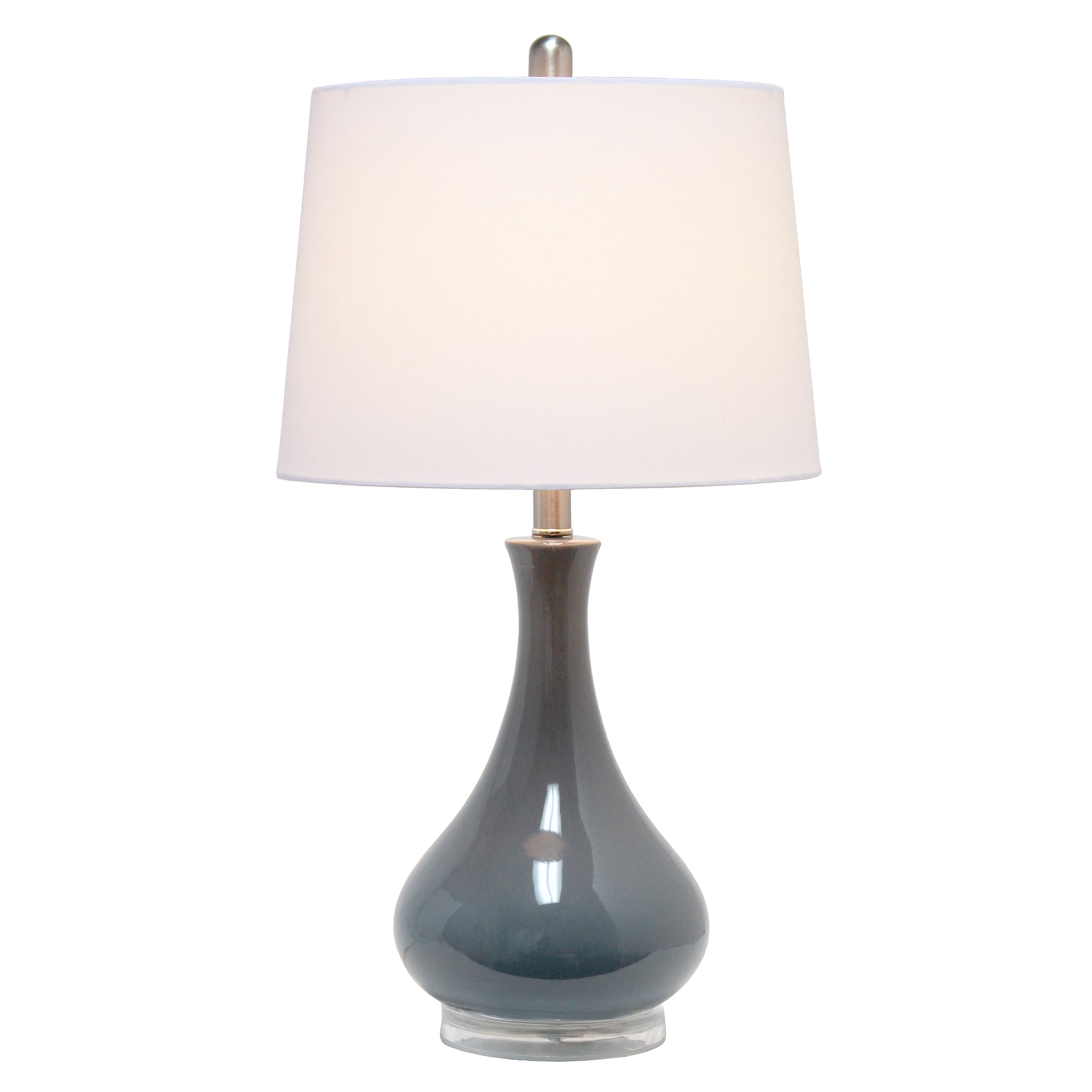 Elegant Designs Ceramic Tear Drop Shaped Table Lamp, Gray - Image 3