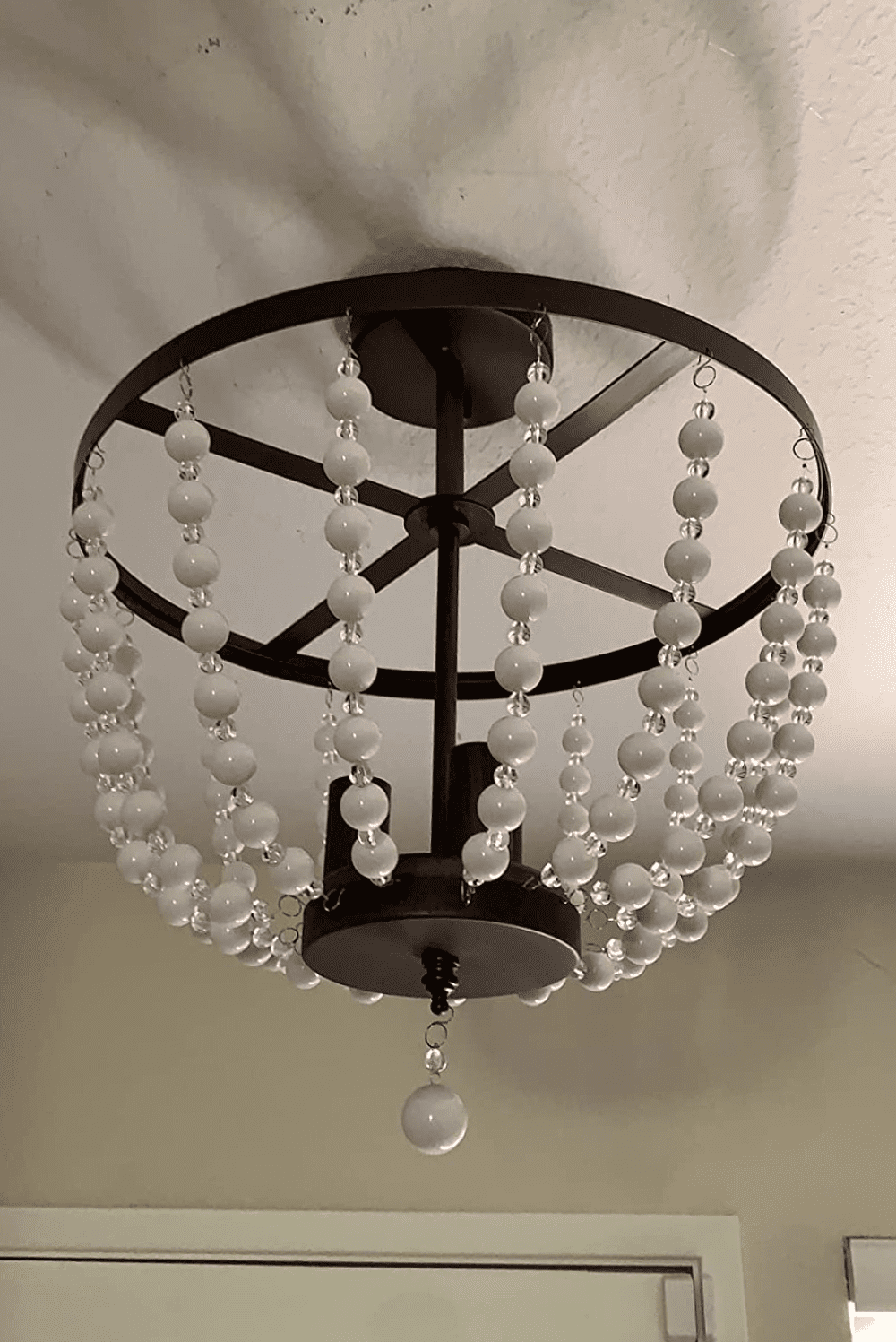 Depuley 3 Light Boho Chandlier Beaded Pendant Light Bohemian Chandelier Rustic Semi Flush Mount Ceiling Light for Kitchen Living Room Bedroom Dining, E26 Socket - Image 9