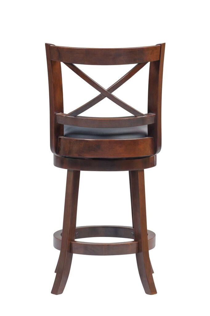Boraam Georgia Counter Height High Back Swivel Wood Counter Stool, Cappuccino Finish - Image 3
