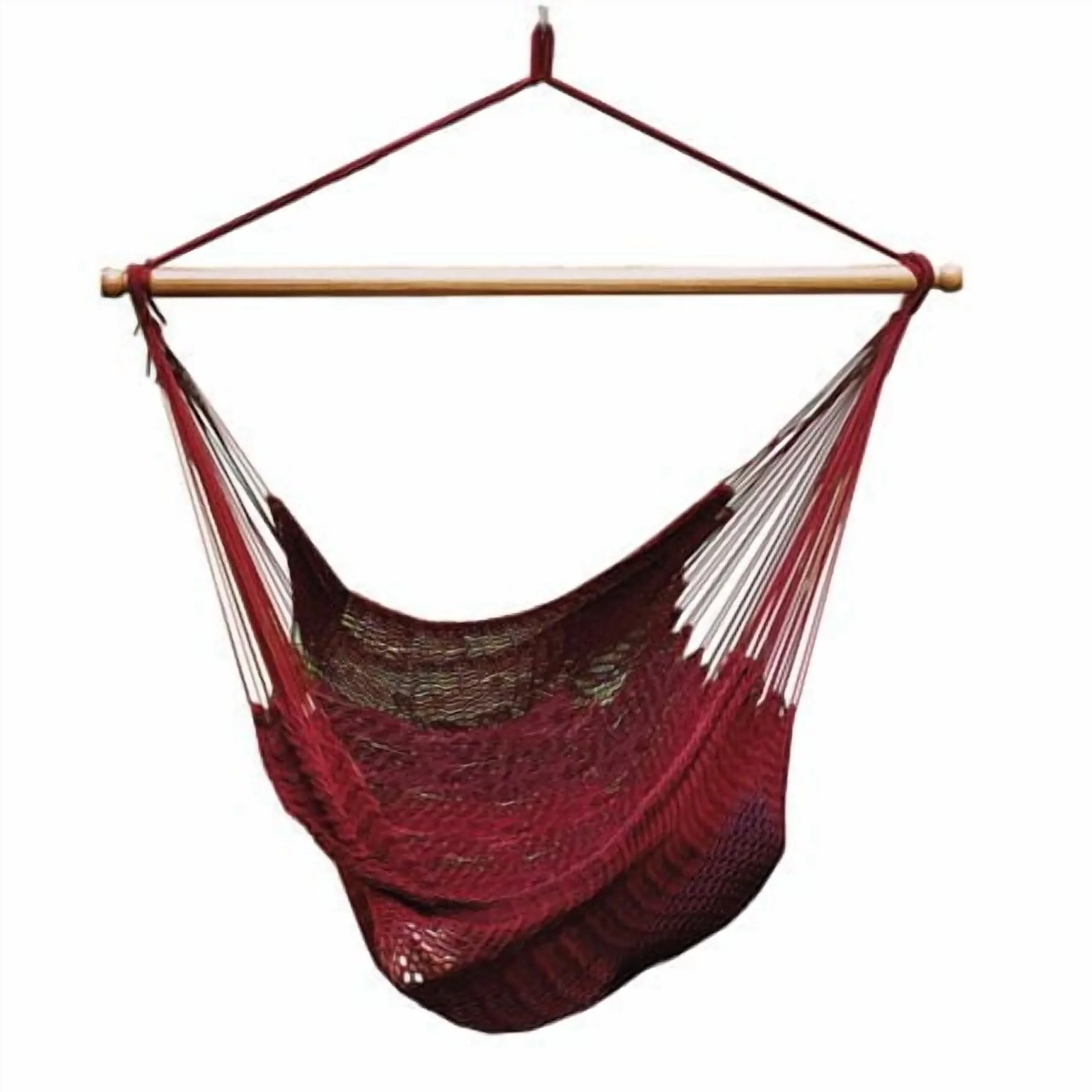 Algoma Net Company 4913B Hanging Caribbean Rope Chair - Burgundy - Image 4
