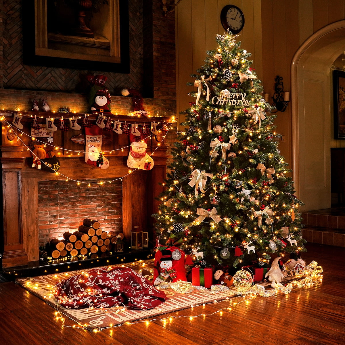 OasisCraft 4.5FT Pre-lit Christmas Tree Premium Hinged Blue Spruce Artificial Christmas Tree with 250 LED Lights, Full Xmas Tree - Image 6