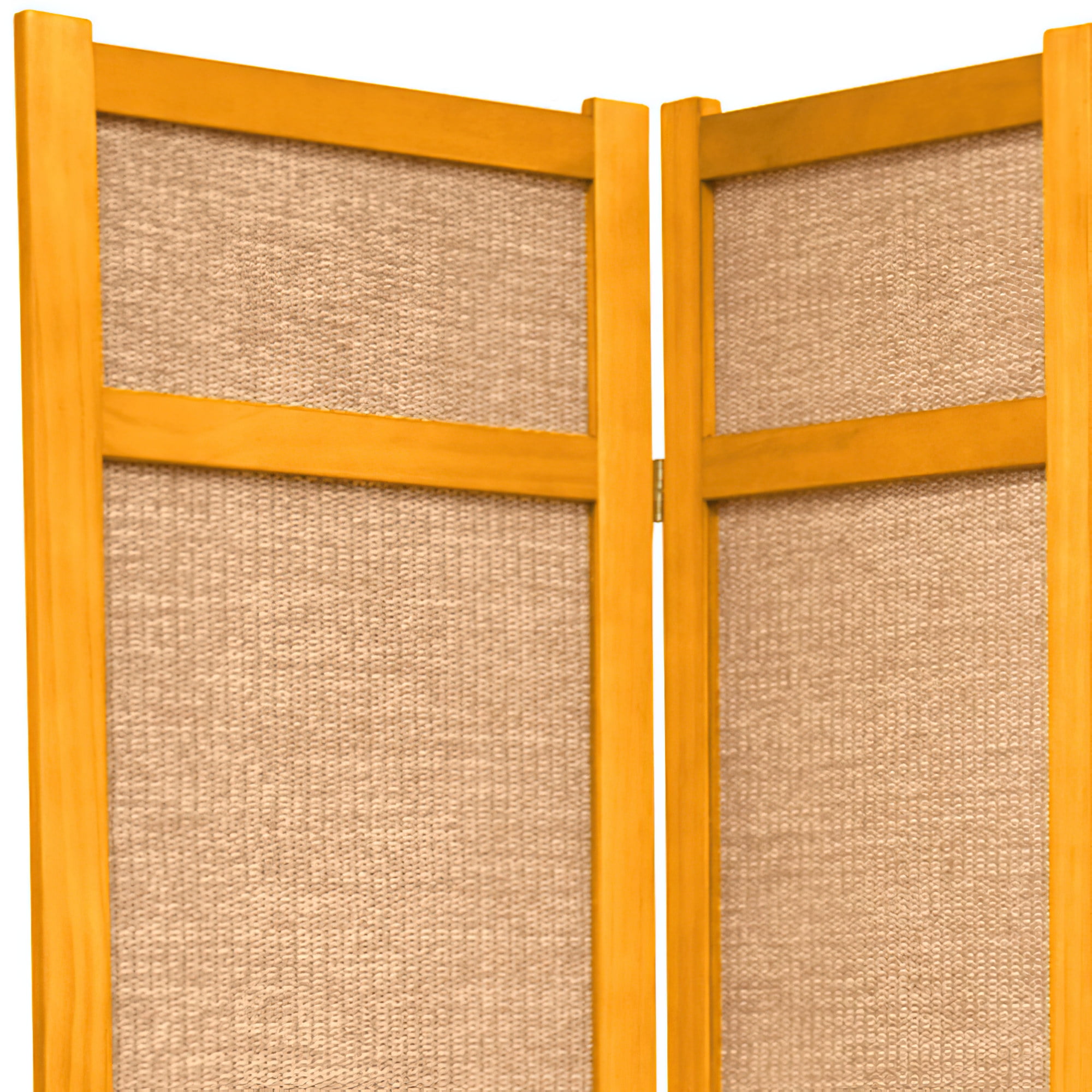 Red Lantern 6 ft. Tall Jute Shoji Screen - 5 Panel - Honey - Image 3