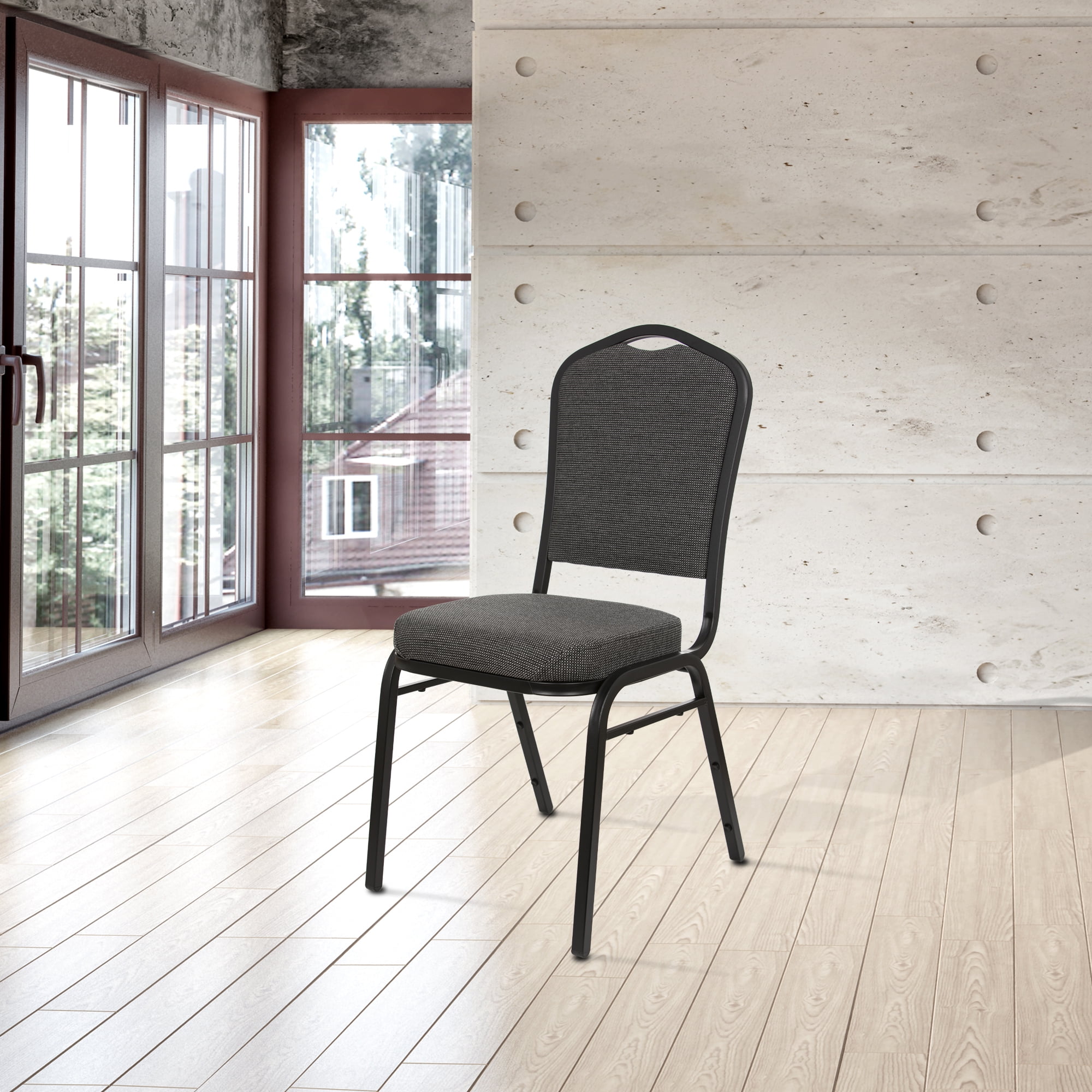 Hampden Furnishings Lila Collection Fabric Banquet Chair, Greystone, Pack of 2 - Image 6