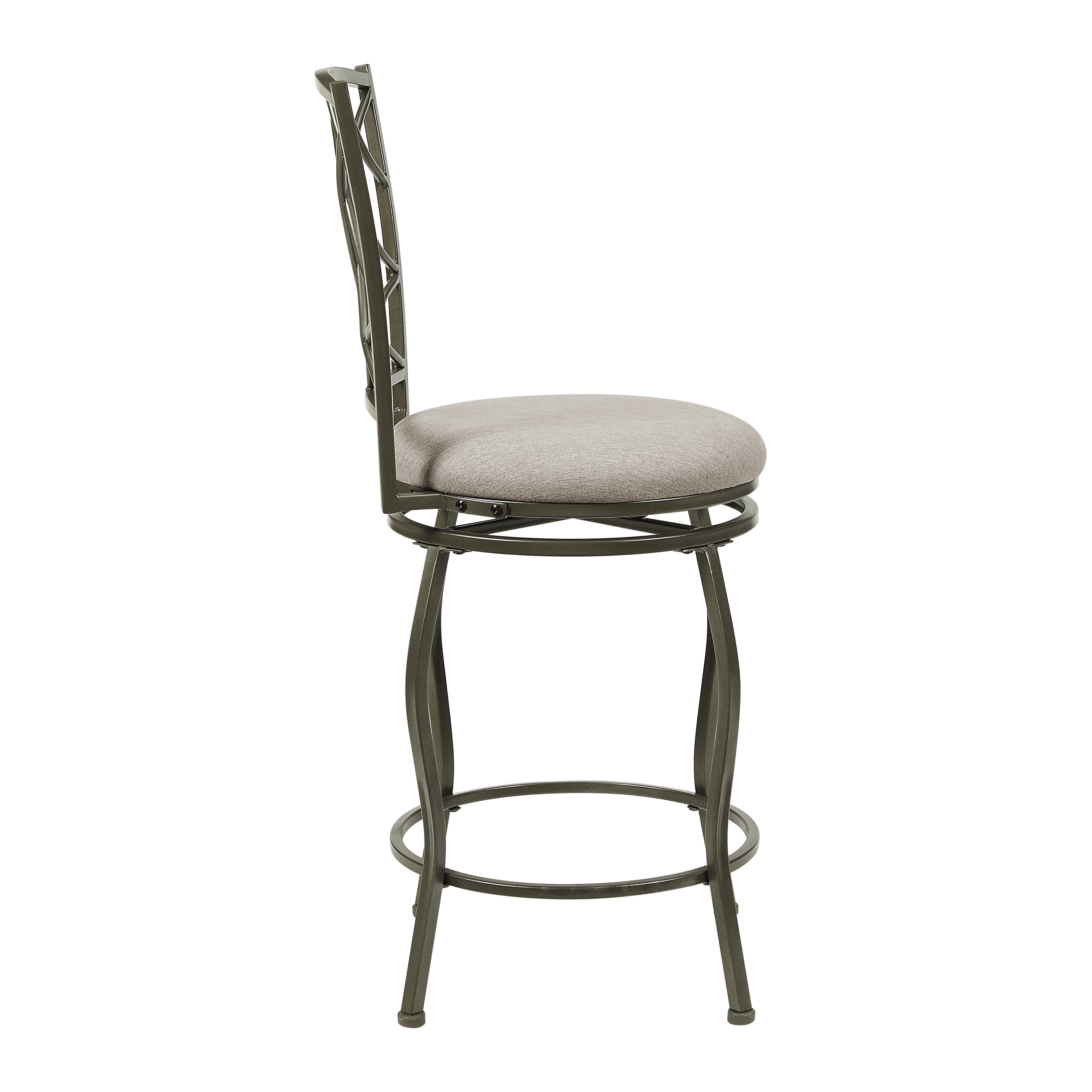 Linon Caston Adjustable Metal Swivel Bar Stool, Set of 3, Pewter - Image 5