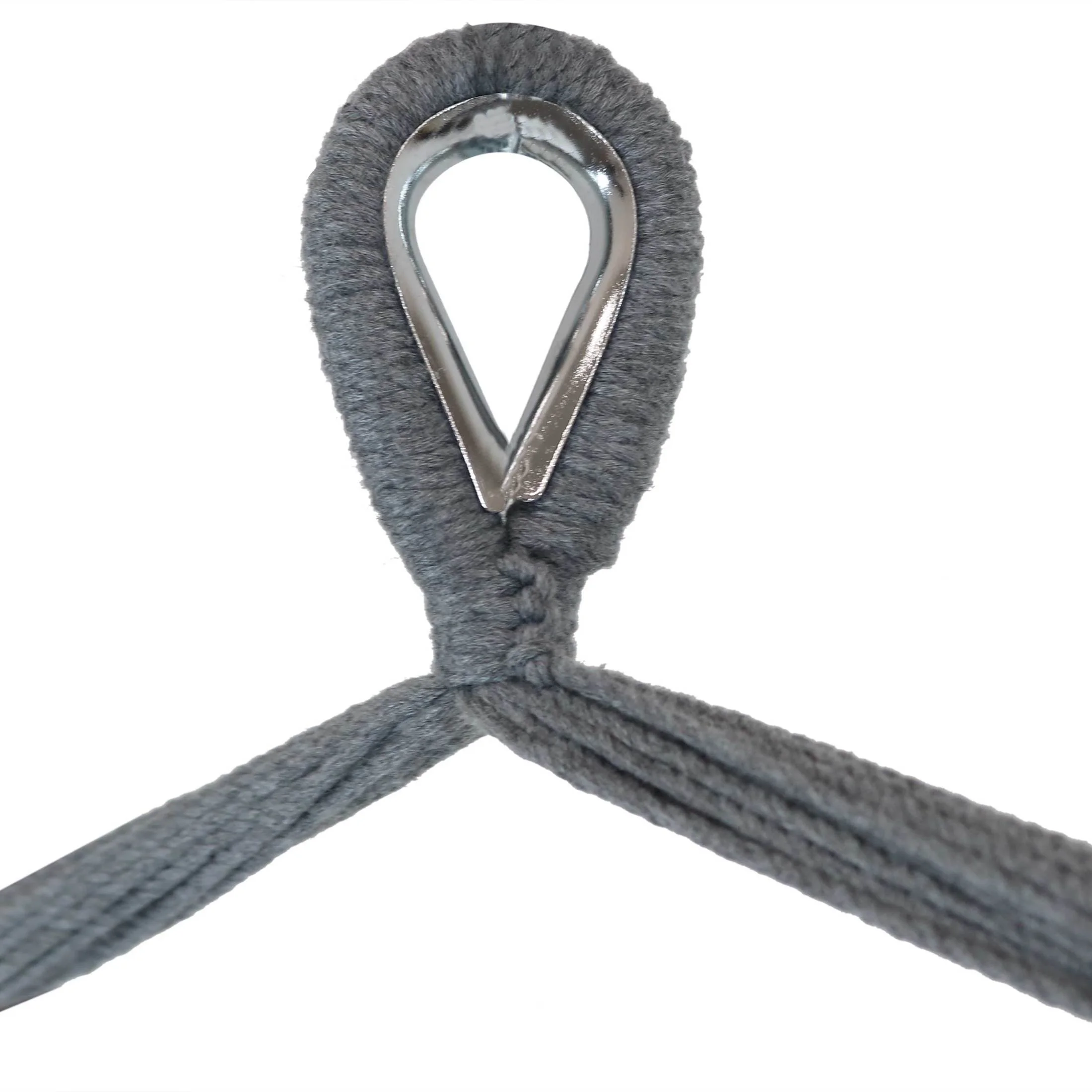 Sunnydaze Polyester Rope Indoor and Outdoor Hammock Hanging Chair with Spreader Bar - Gray - Image 2