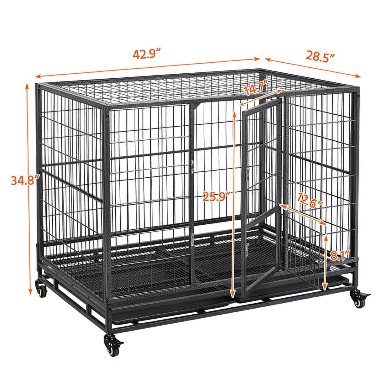 Heavy Duty Collapsible Dog Kennel and Crate Pet Playpen Indoor Outdoor Black - Image 7