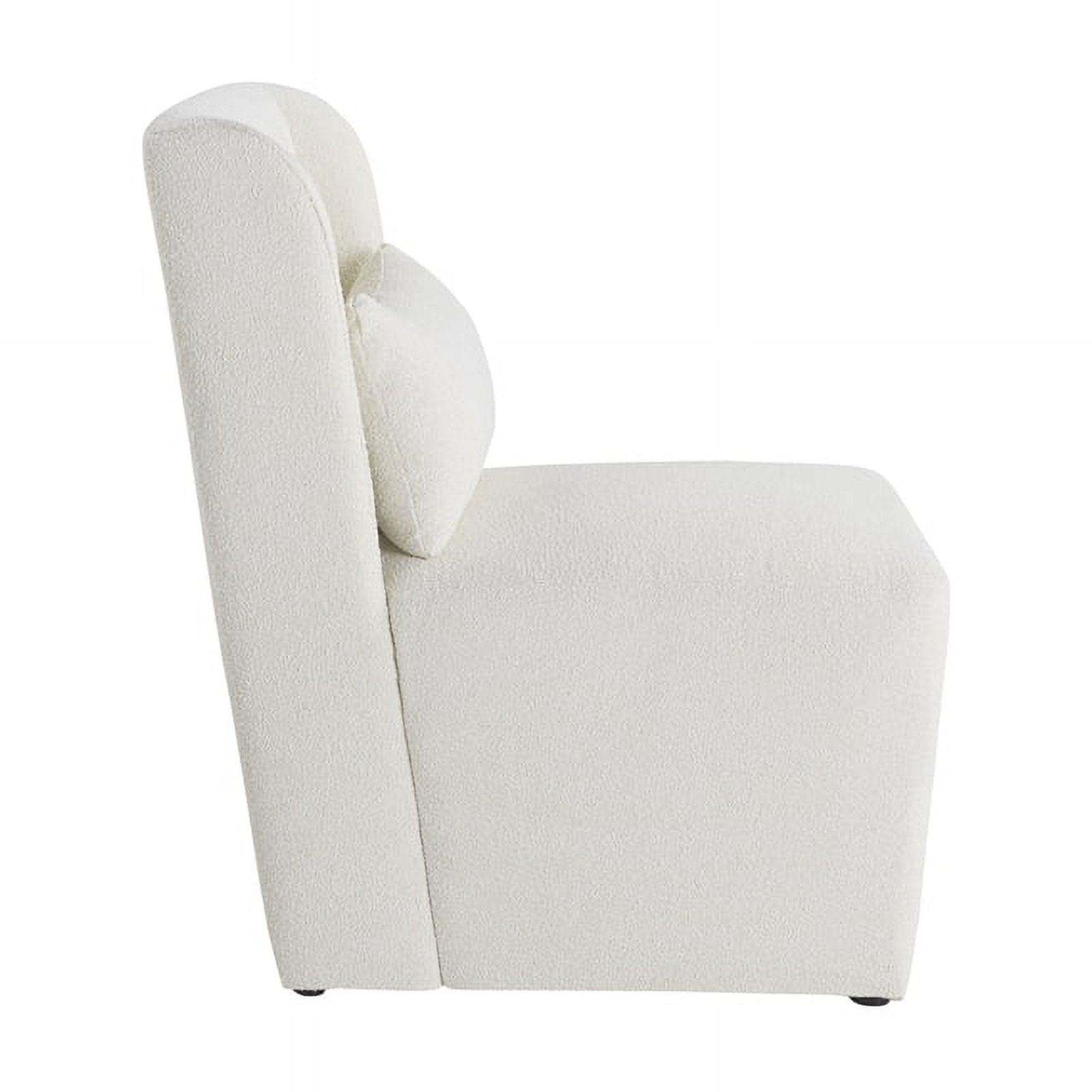 Lifestyle Solutions Ellway Modern Fabric Solid Print Accent Chair with Pillow, Ivory - Image 8