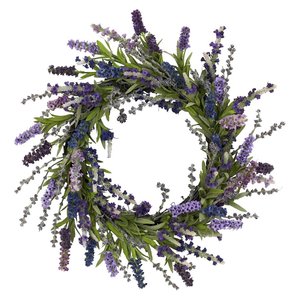 Nearly Natural 20in. Polyester Lavender Wreath (Assorted Colors) - Image 3