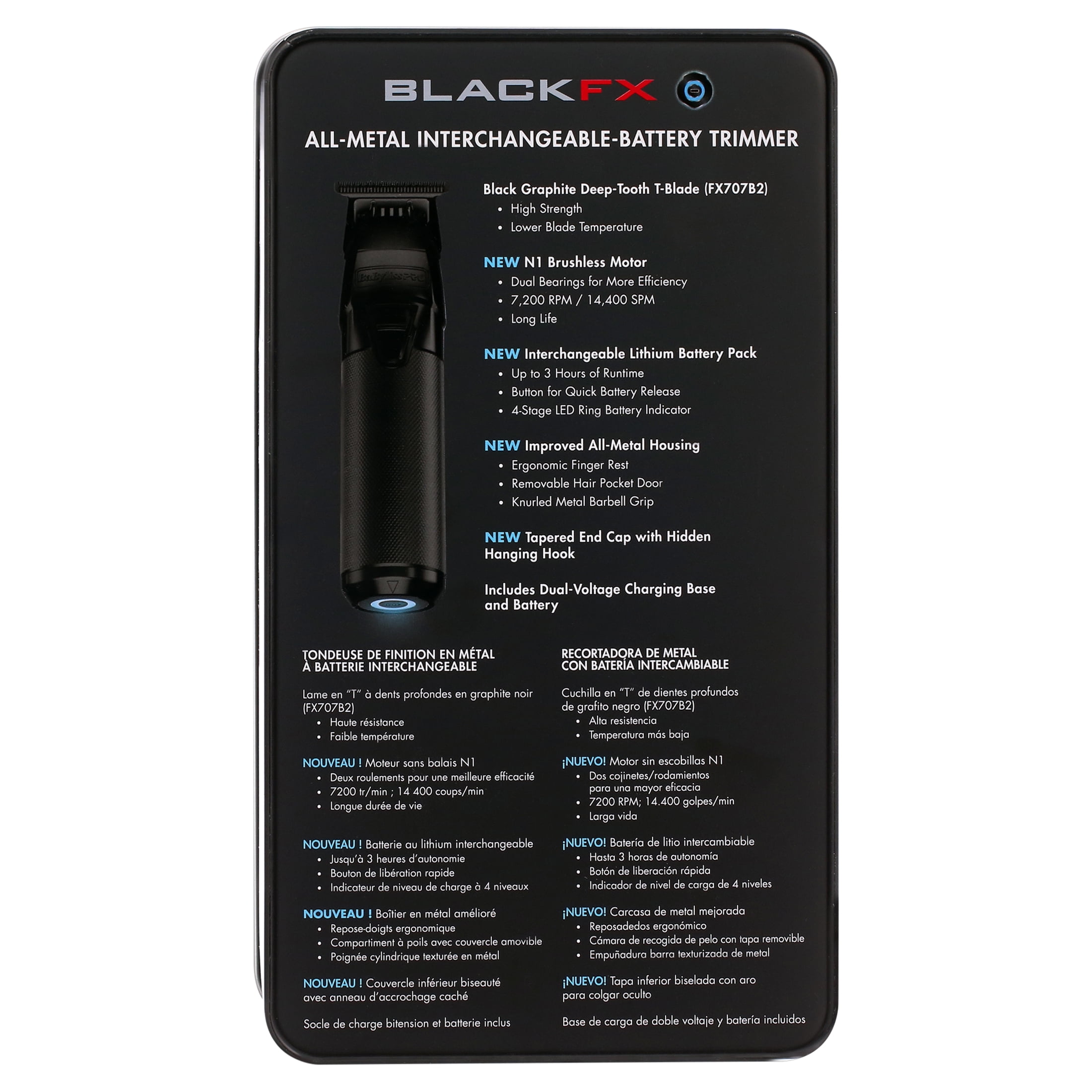 BaBylissPRO FXONE BLACKFX Metal Professional Hair Trimmer - Image 9