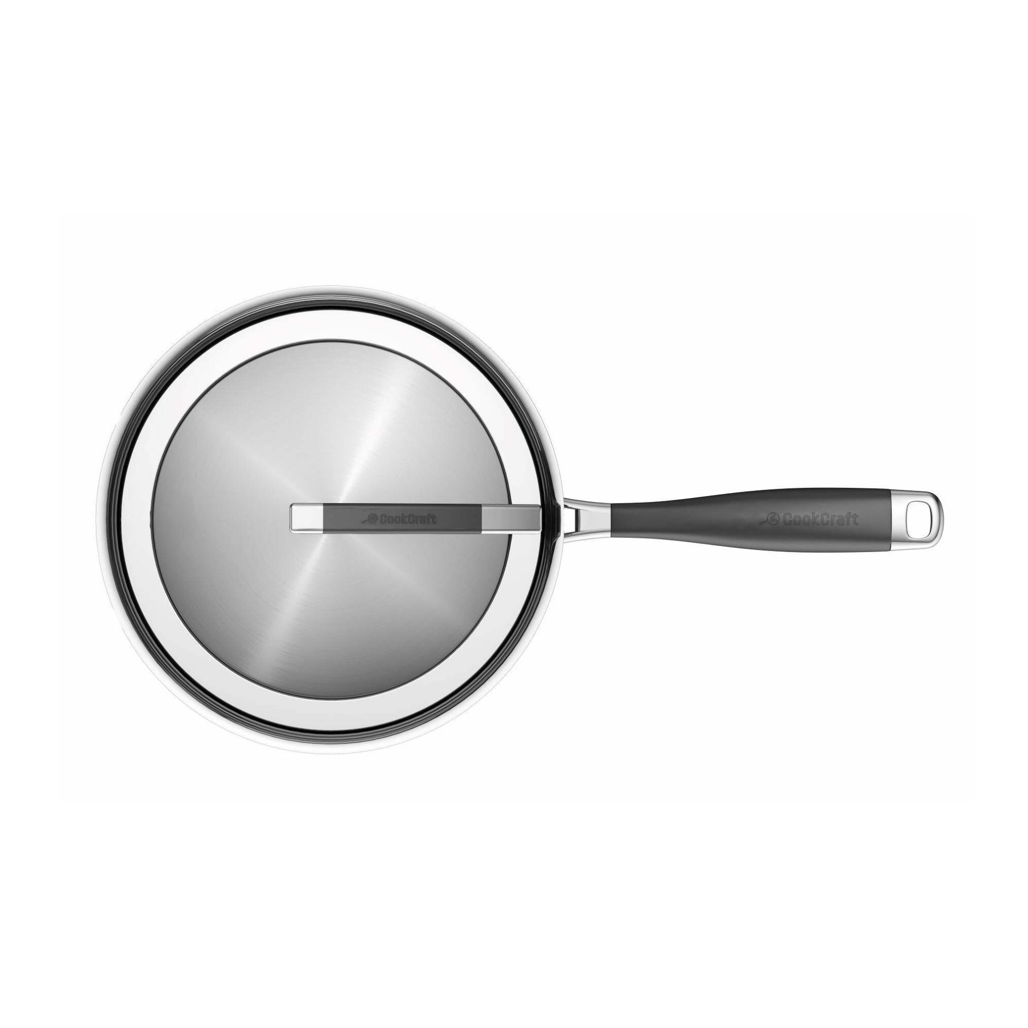 CookCraft by Candace 3 Quart Stainless Steel Sauce Pan with Glass Latch Lid - Image 6