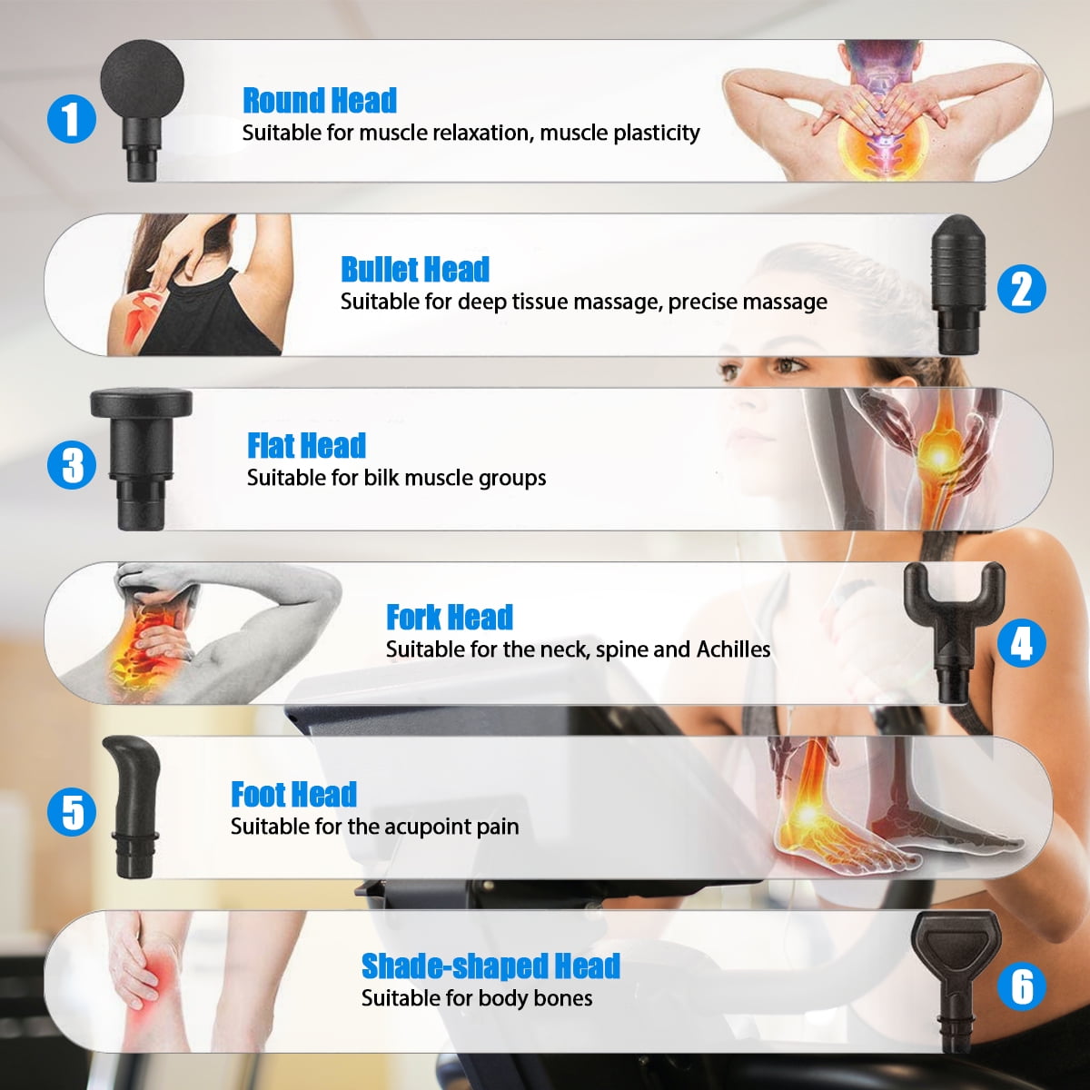 Telesport Percussion Massage Gun Deep Tissue Massager for Athletes,Handheld Body Massager for Pain Relief,Super Quiet Brushless Motor - Image 5