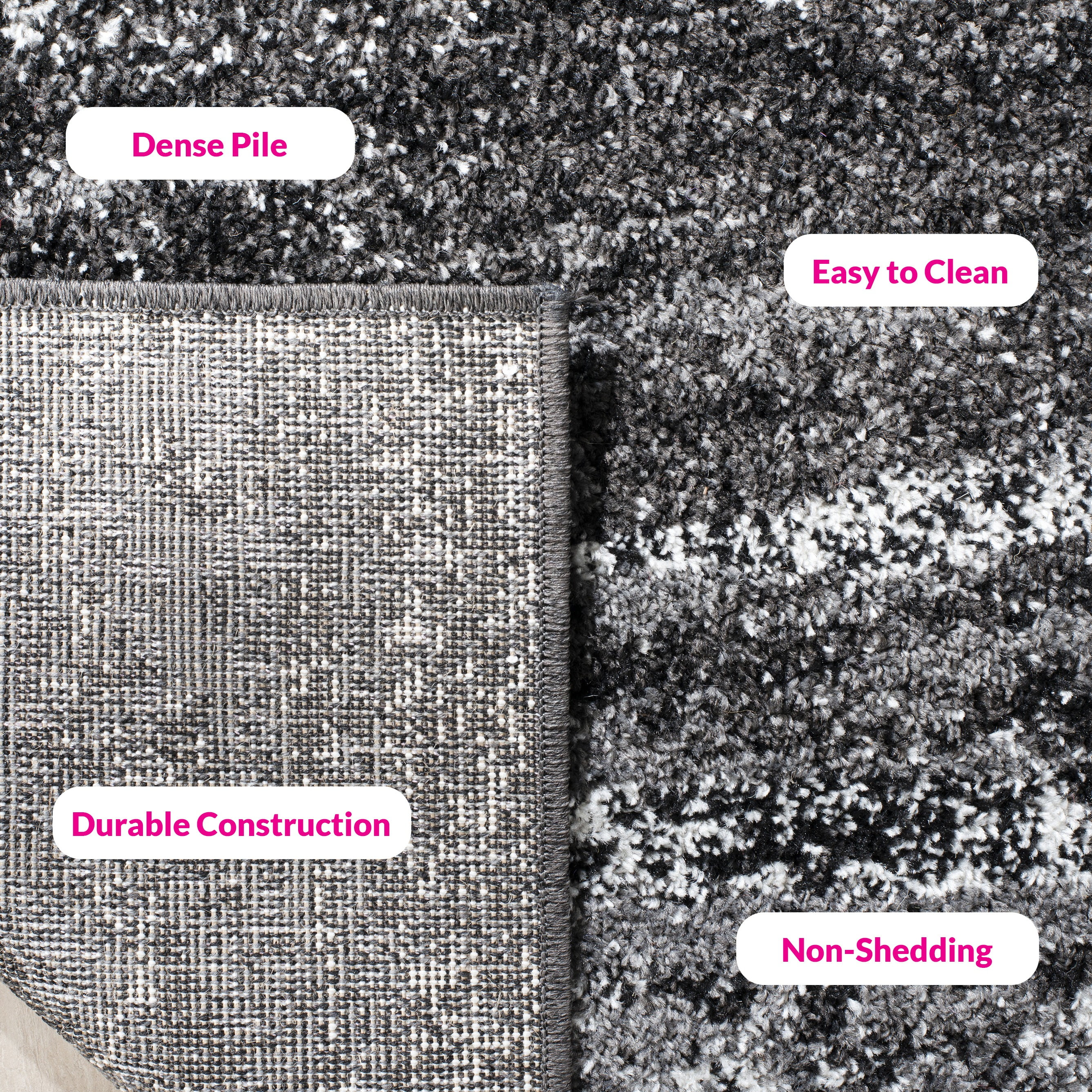 Safavieh Adirondack Rudyard Abstract Ombre Area Rug, Silver/Black, 11' x 11' Square - Image 9