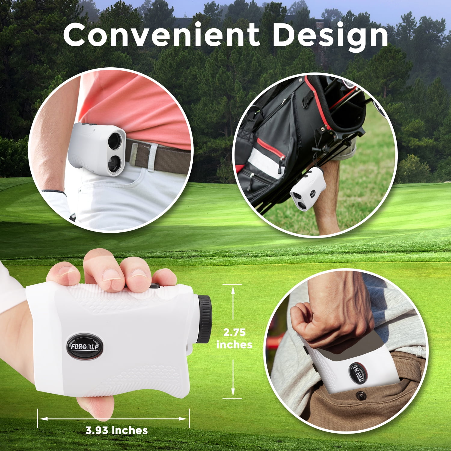 Golf Rangefinder with Slope, 1200 Yards Laser Golf Rangefinder, 6X Magnification, USB Rechargeable Golf Laser Rangefinder with Flag Lock Magnetic, Laser Rangefinder for Hunting Golfing, Gift for Teen - Image 3