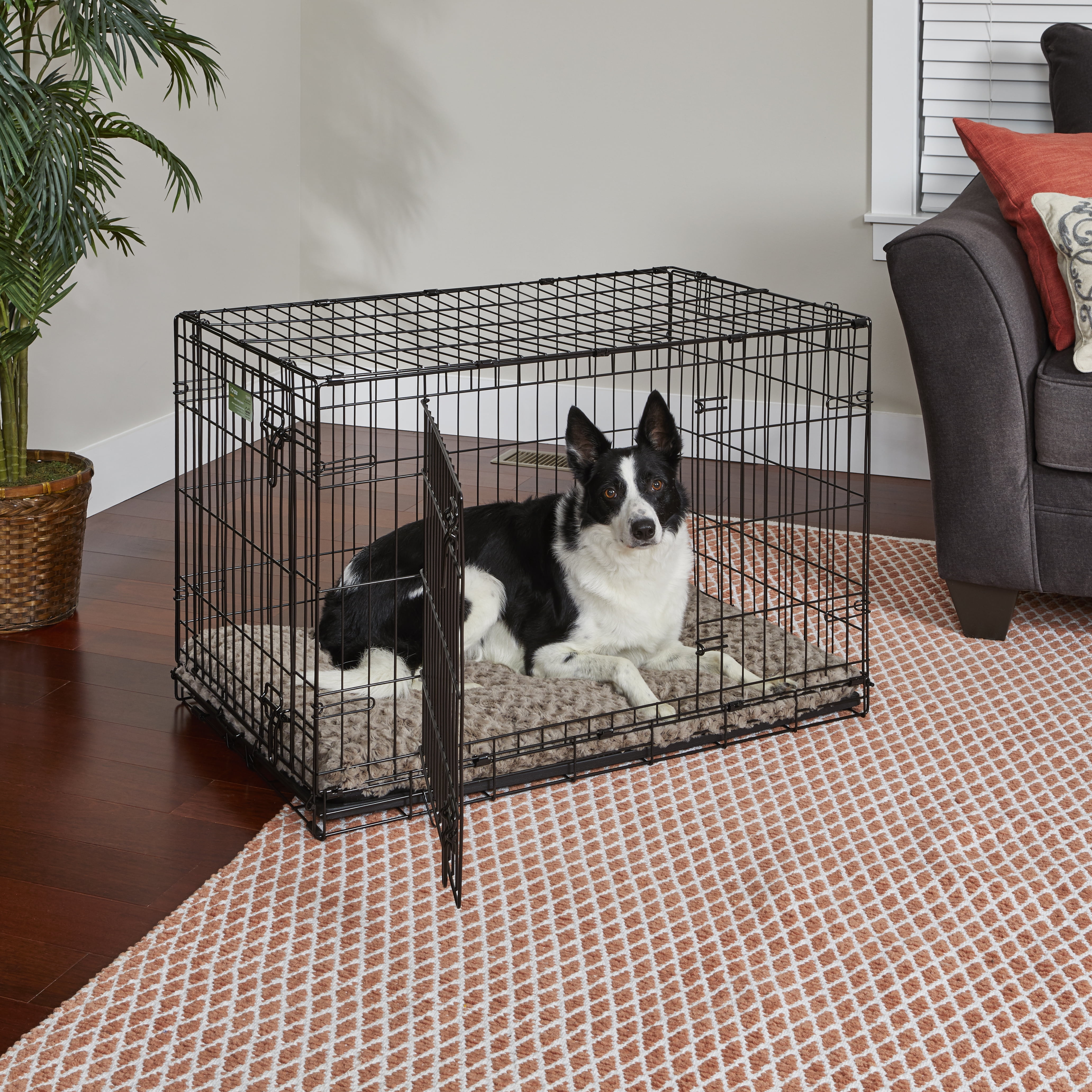 MidWest Homes for Pets Enhanced Double Door iCrate Dog Crate, 35.63L x 21.93W x 24.49H inch, Black - Image 10