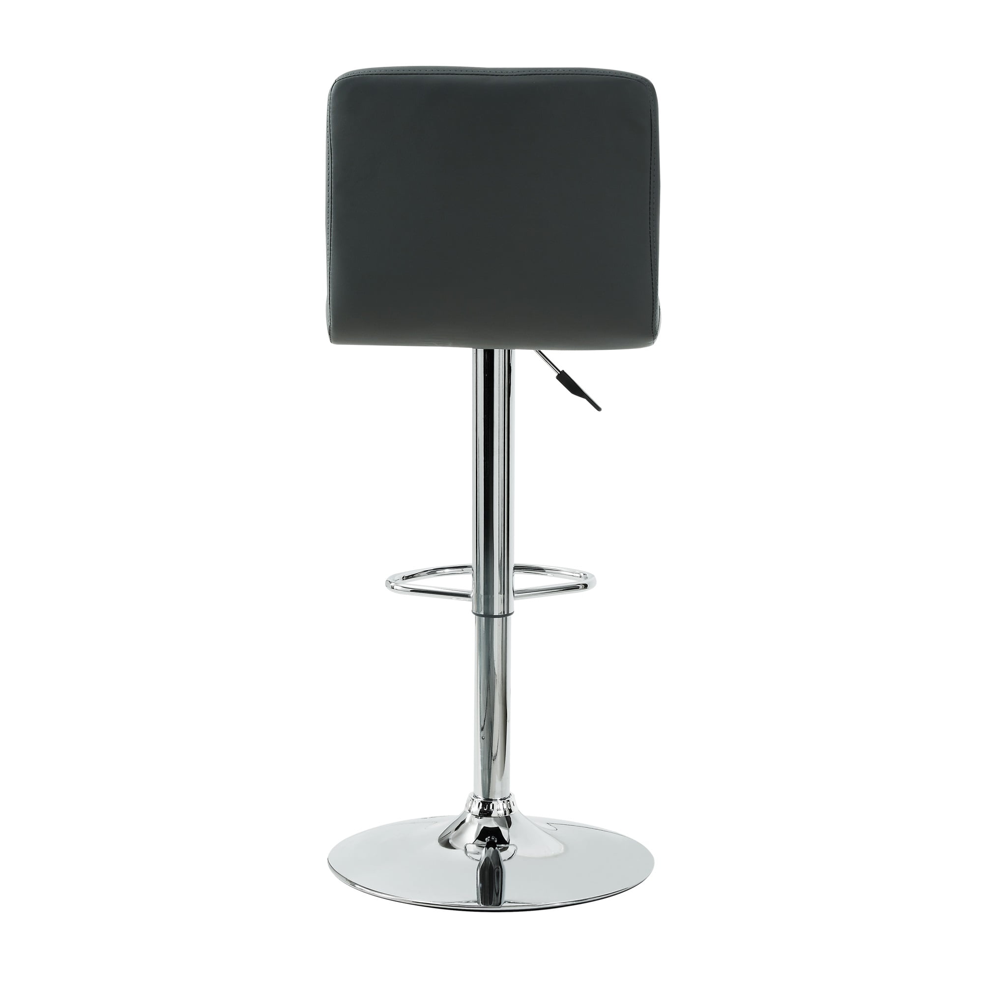 Linon Clayton 24"-32" Gas Lift Adjustable Metal Barstool in Gray Faux Leather - Image 2