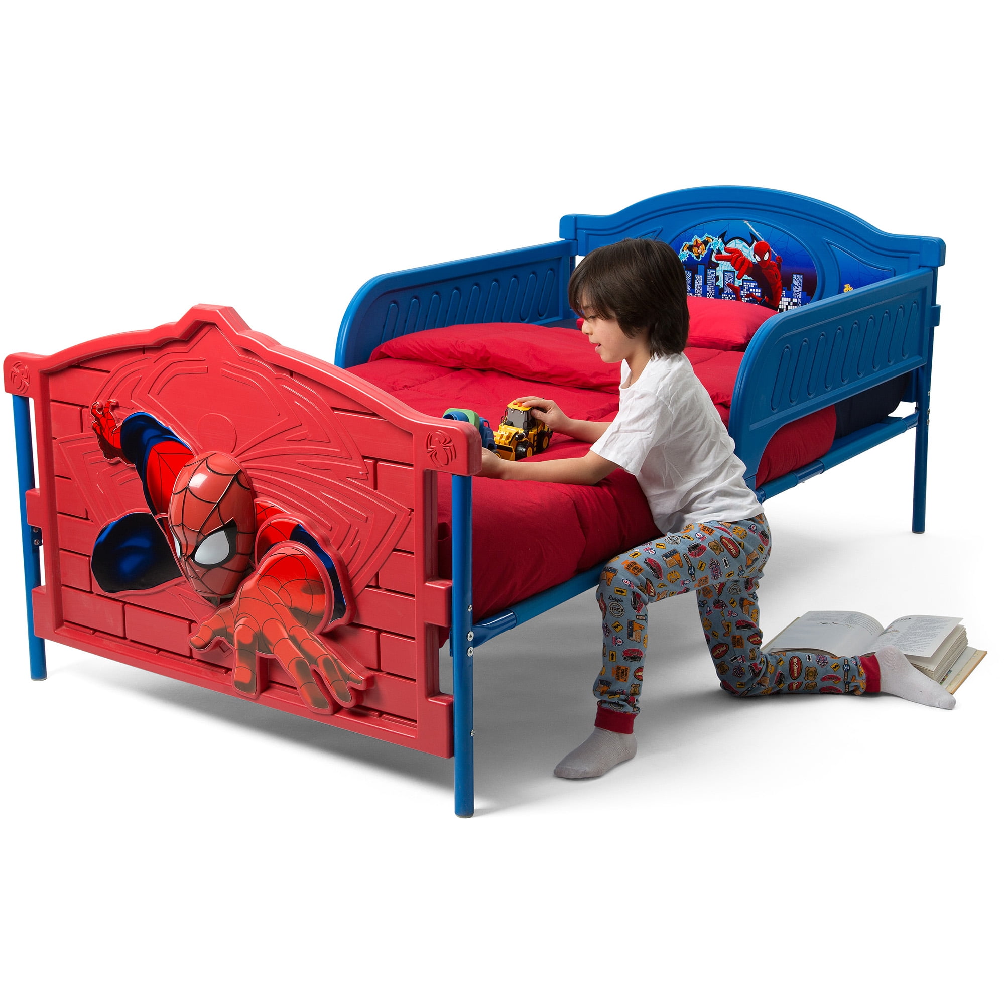 Delta Children Marvel Spider-Man 3D Plastic Twin Bed, Red - Image 8