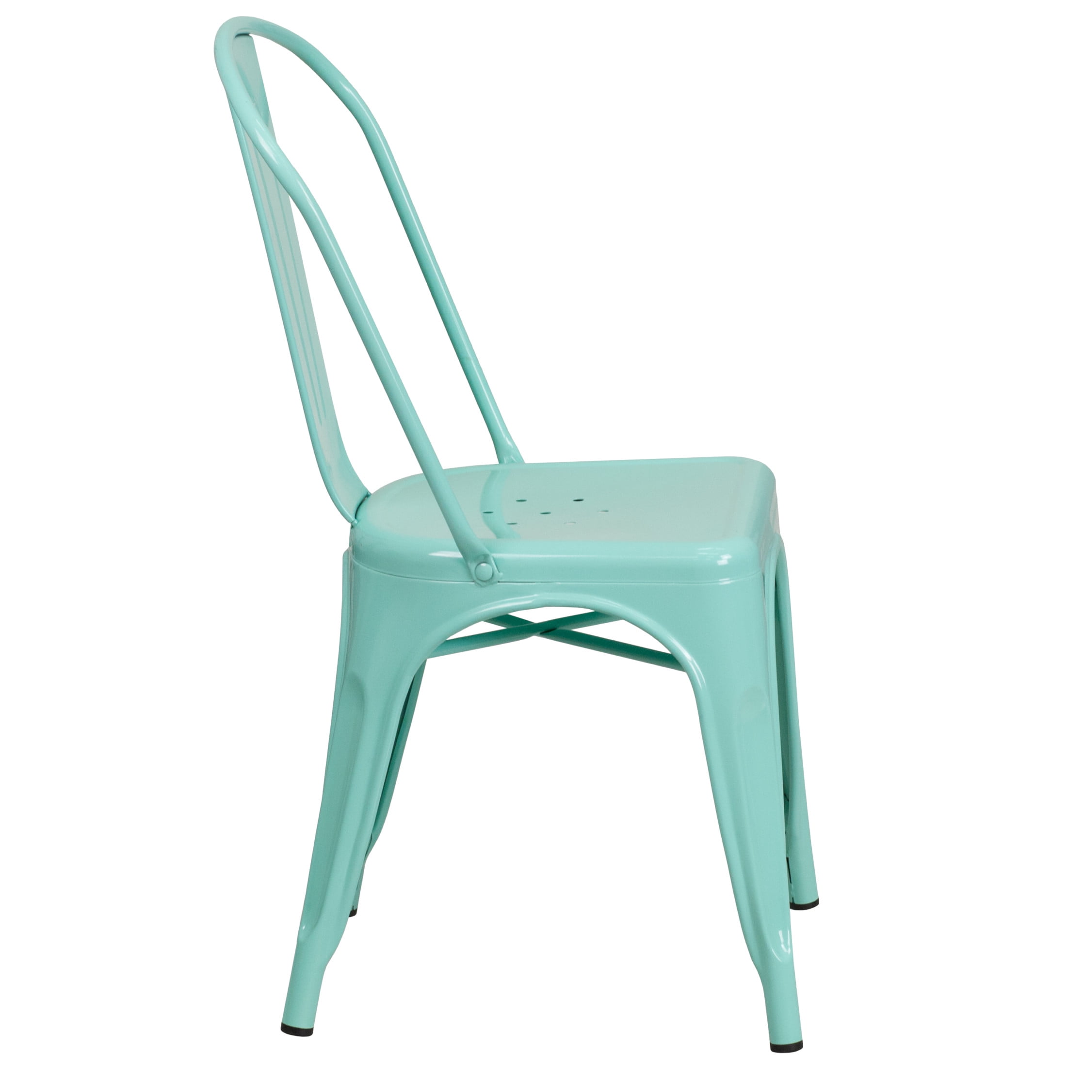 Flash Furniture Tenley Adult Commercial-Grade Metal Indoor/Outdoor Stackable Dining Chair, Mint - Image 4