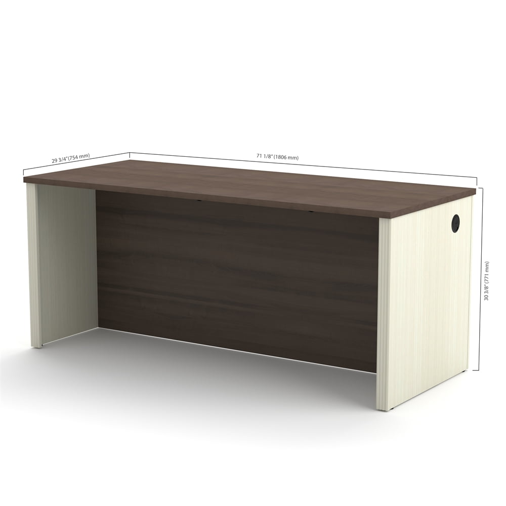 Bestar Prestige Plus Executive Desk in White Chocolate and Antigua - Image 3