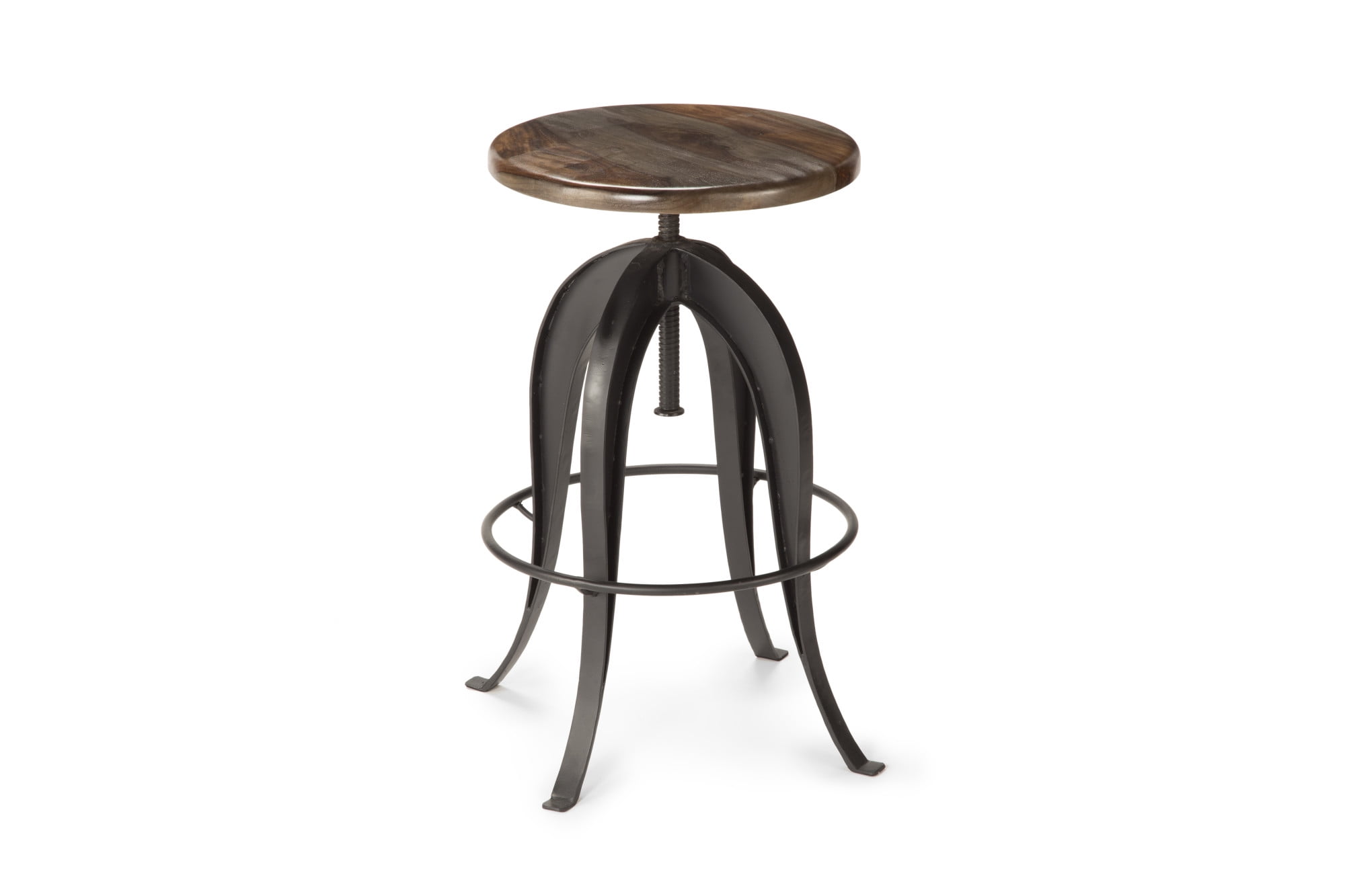 Steve Silver Sparrow Indoor Swivel Backless Adjustable 32" Height Round Bar Stool, Brown - Image 3