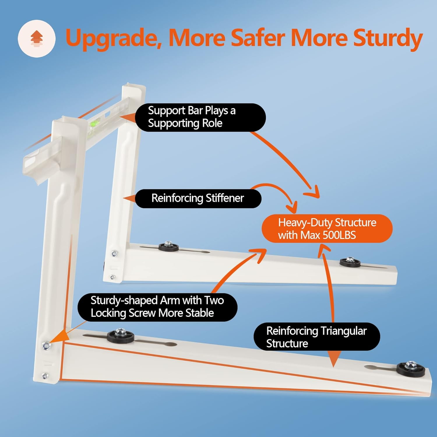 i-cool Sturdy Steel Solid Epoxy Heavy Duty, Foldable Wall Mounting Bracket Silver - Image 4