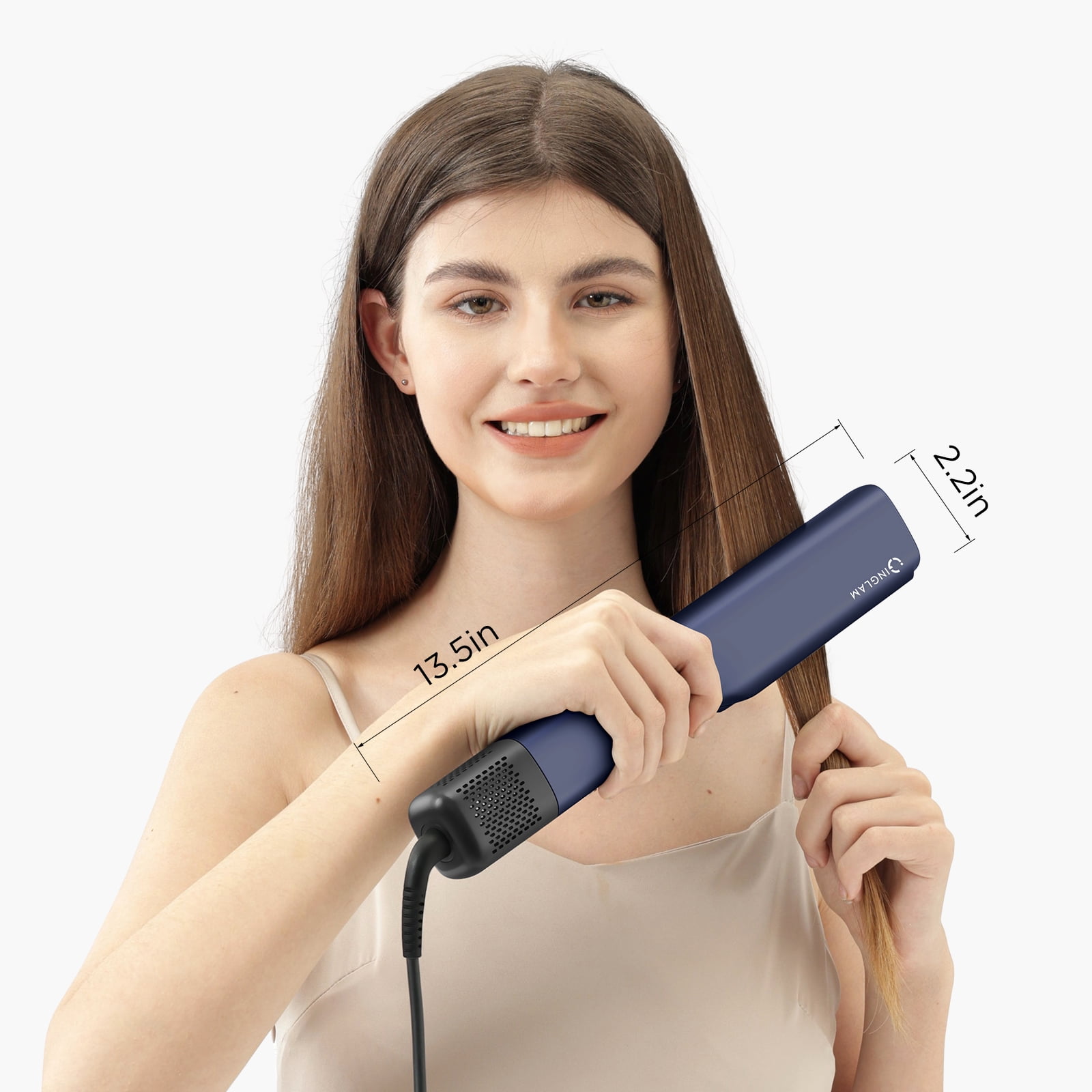 IG INGLAM Air Straightener - Advanced One-Step Airflow Hair Straightener & Dryer, Airflow Flat Iron with 200 Million Negative Ions, Prussian Blue - Image 8