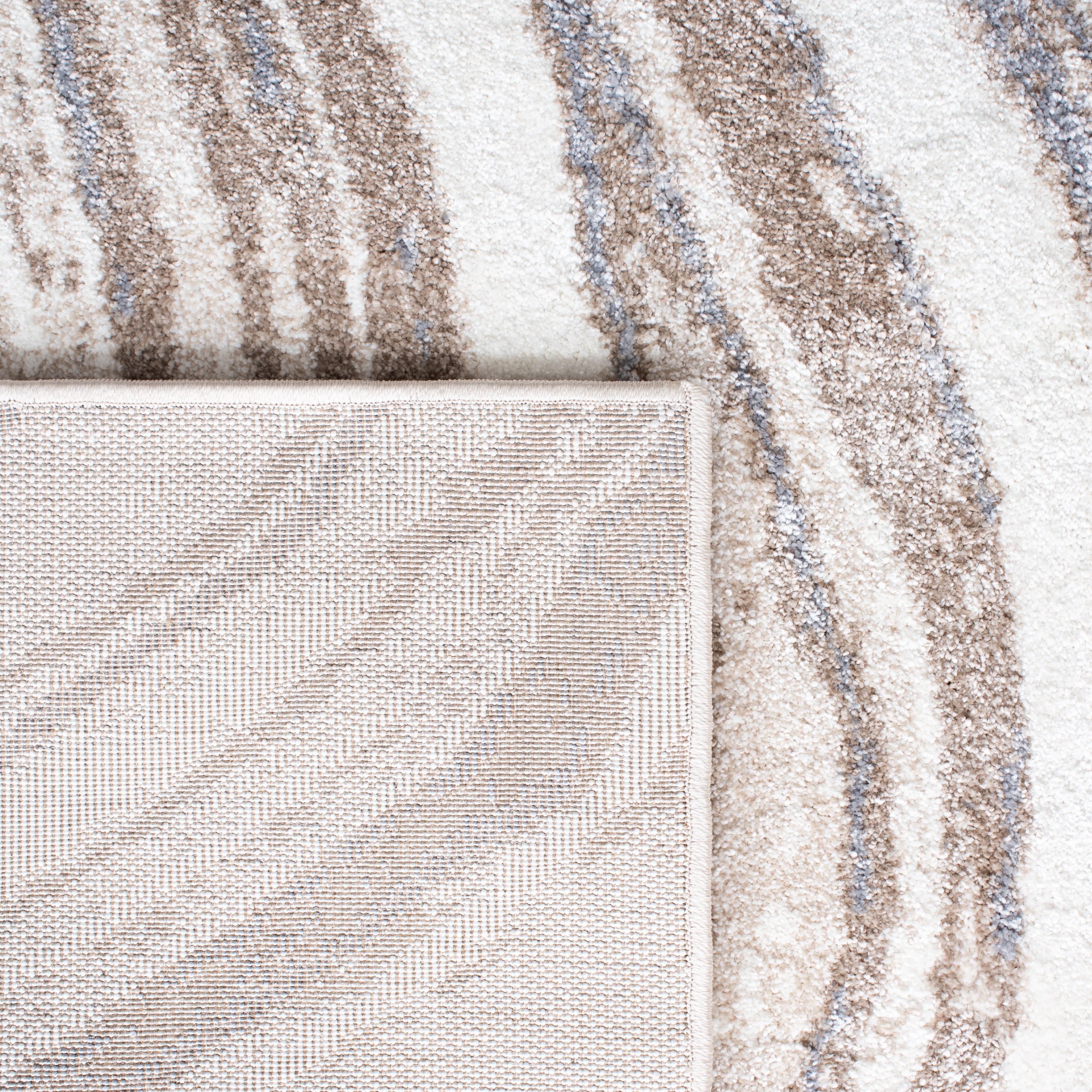 SAFAVIEH Cyrus Henderson Abstract Shag Area Rug, Ivory/Gray, 5'5" x 7'6" - Image 2