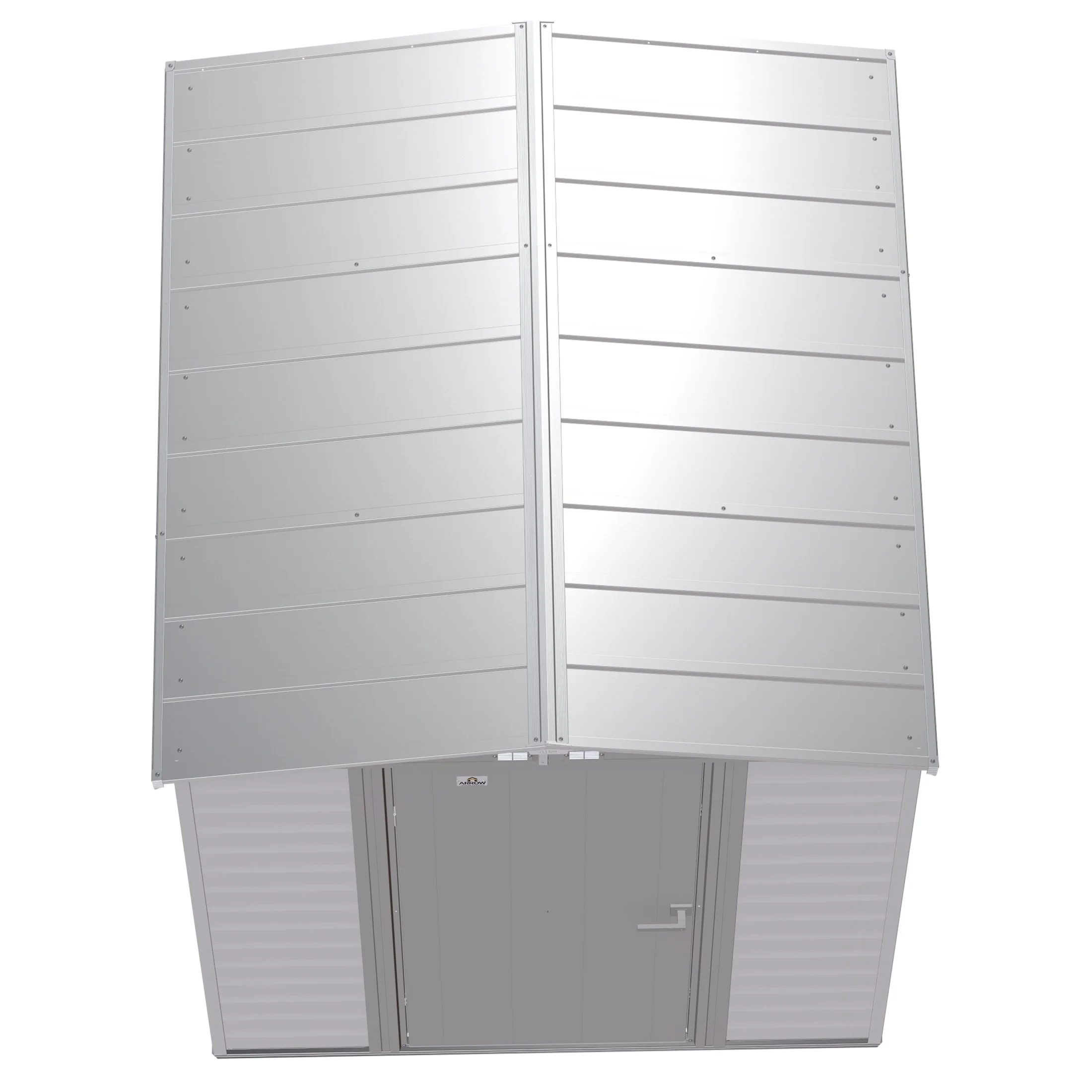 Arrow Select 6 x 7 x 7 ft Flute Grey Steel Storage Shed - Image 12