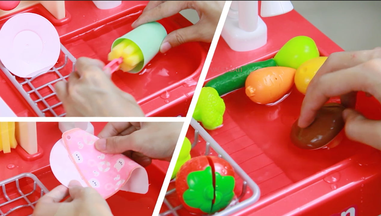 Kitchen Set for Kids 87 Pcs Gray, Big Modern Kitchen Set for Toddlers VALESSATI +3 Years - Image 9