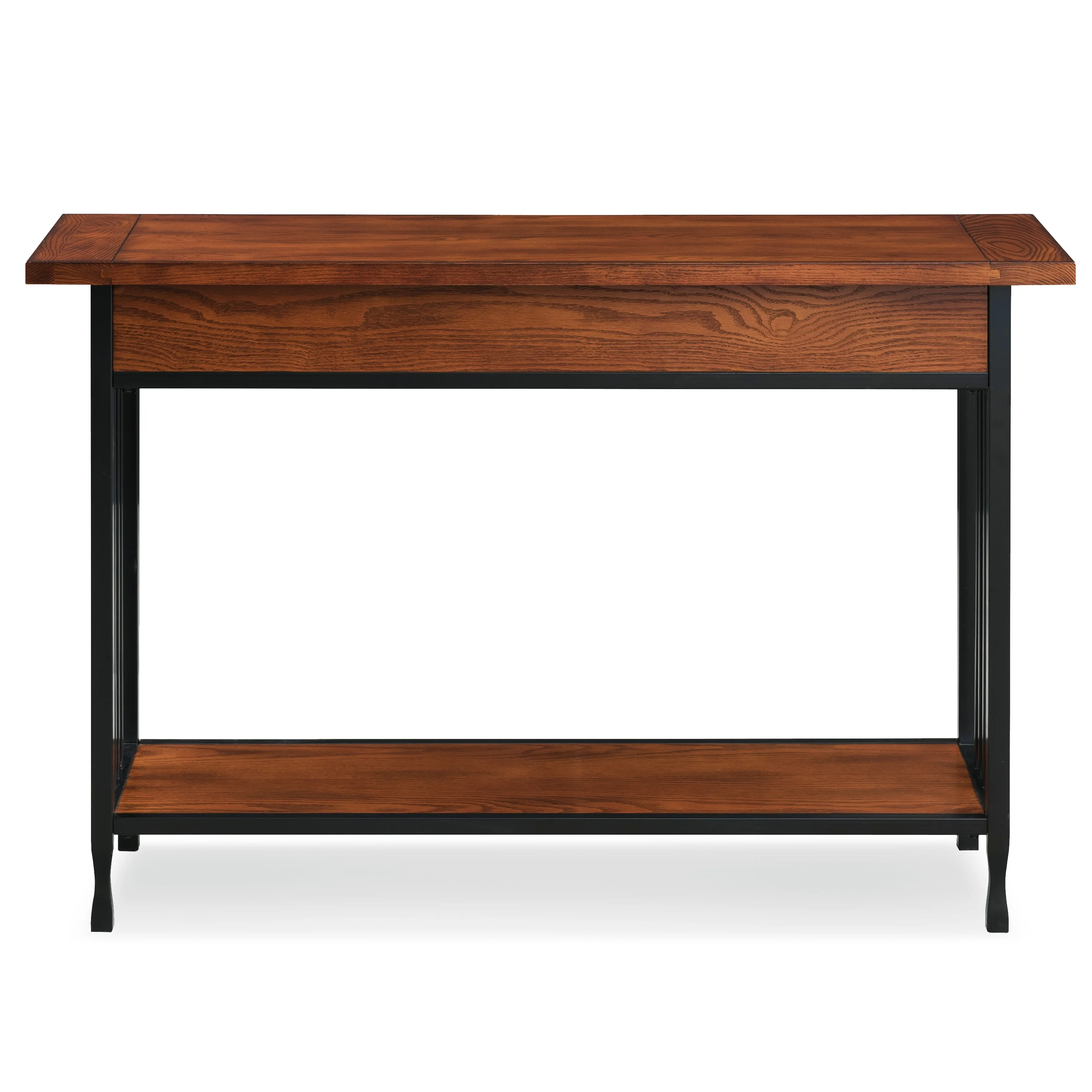 Leick Home Ironcraft Two Drawer Console Table in Mission Oak Finish - Image 3