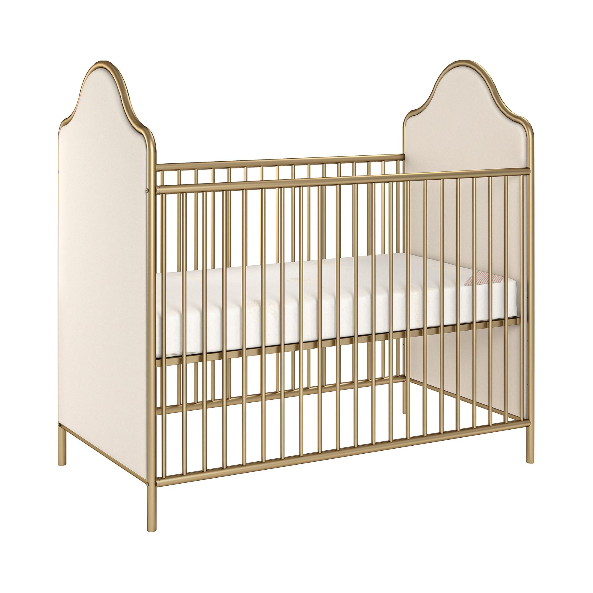 Little Seeds Piper Upholstered Metal Crib, Gold - Image 14