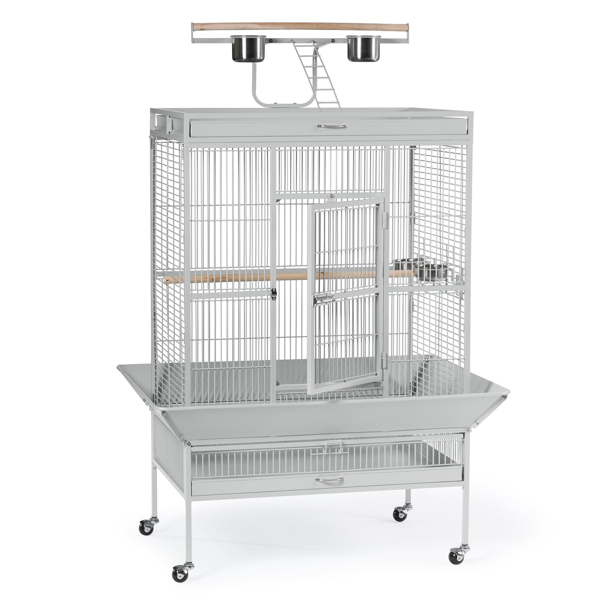 Prevue Pet Products 36" x 24" x 66" Select Wrought Iron Parrot Bird Cage, Pewter - Image 2