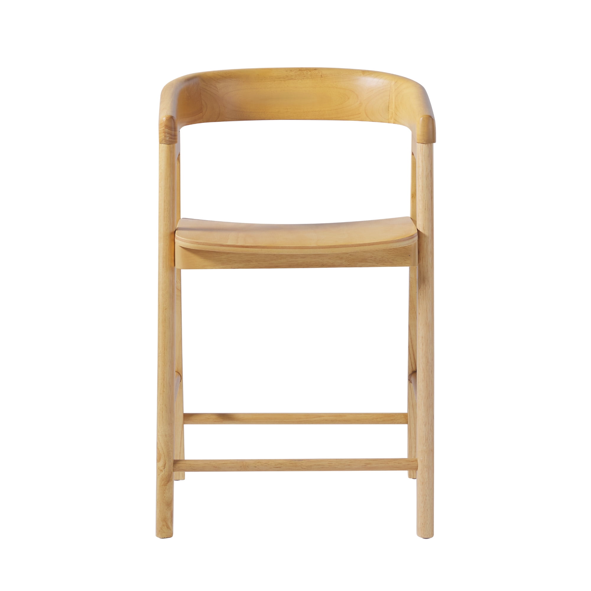 Walker Edison Modern Solid Wood Rounded Back Counter Stool, Natural - Image 11