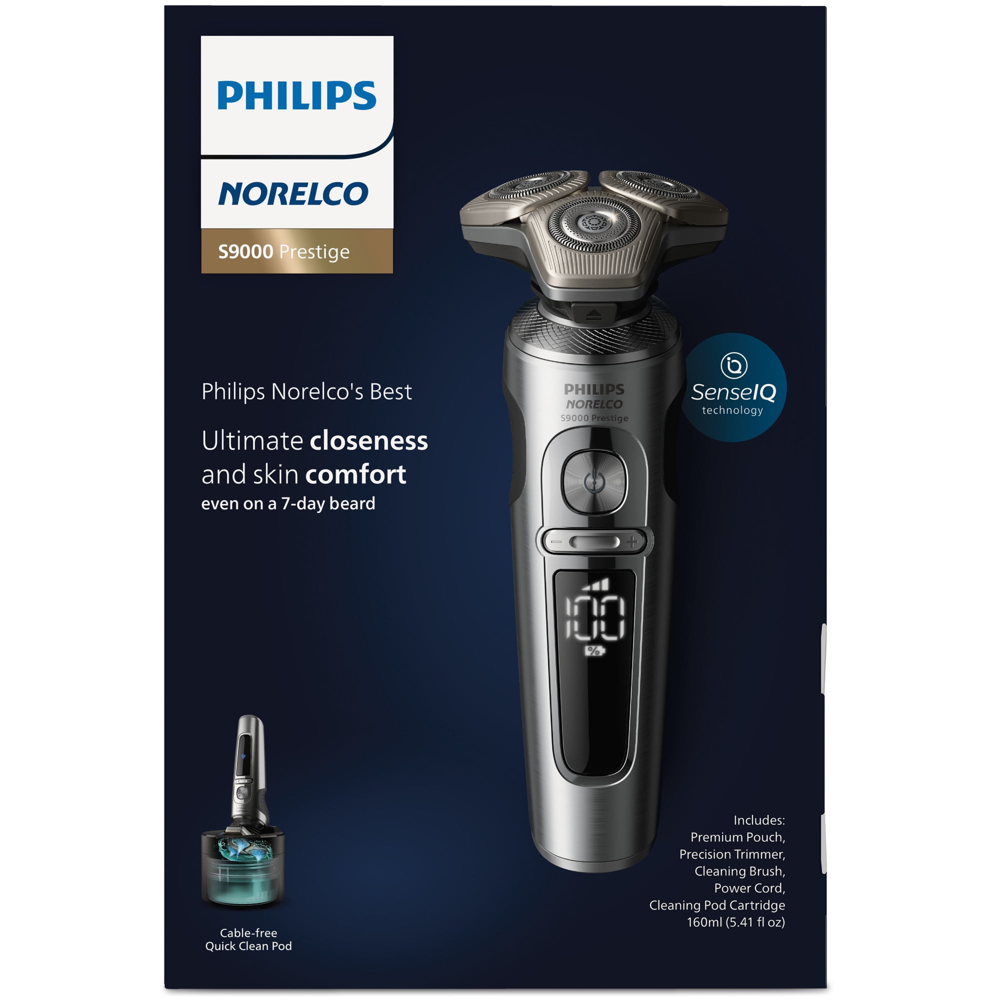 Philips Norelco S9000 Prestige Rechargeable Wet & Dry Shaver with Precision Trimmer and Premium Case, SP9841/84 - Image 2