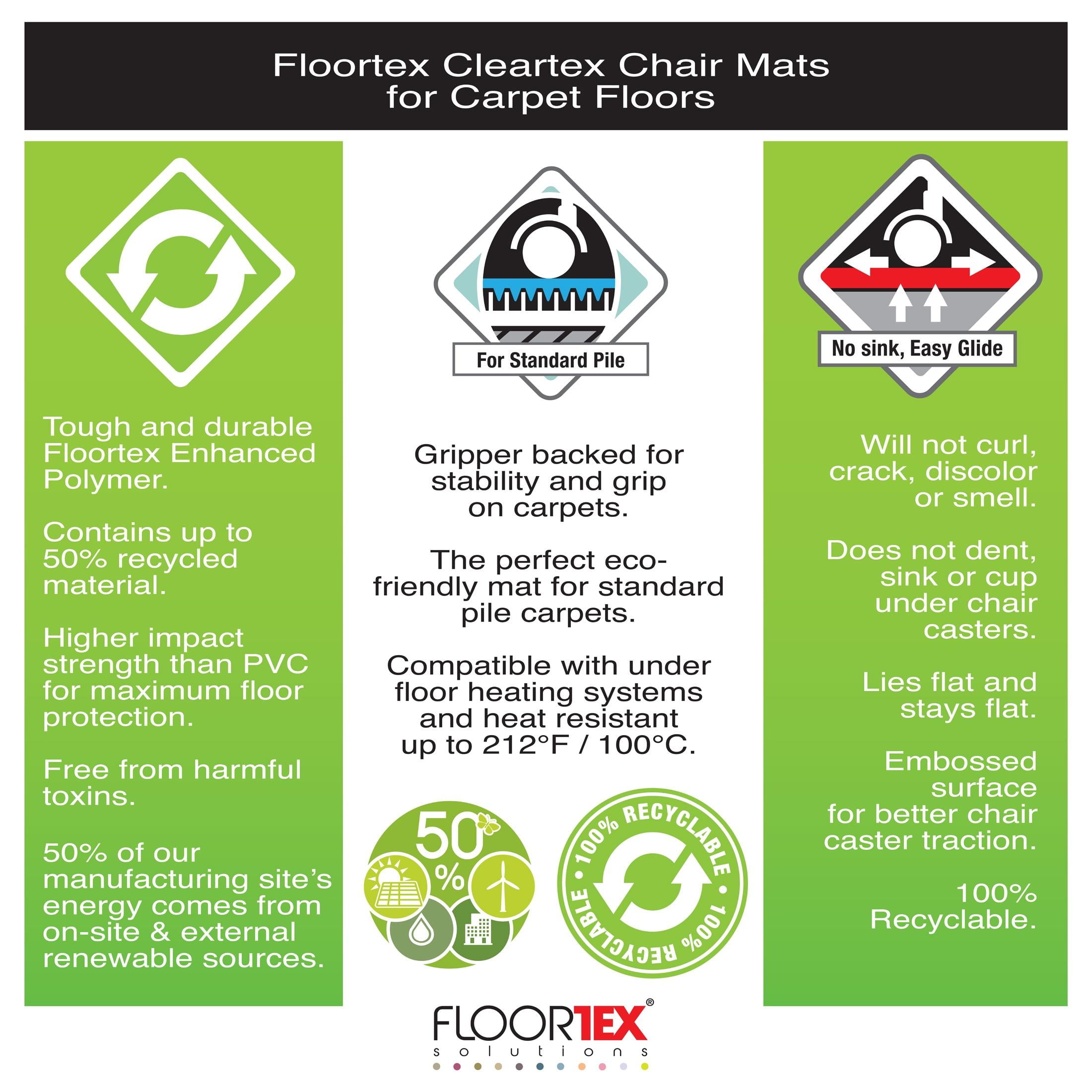 Floortex® Enhanced Polymer Rectangle Chair Mat Carpets 30" x 48" - Image 3