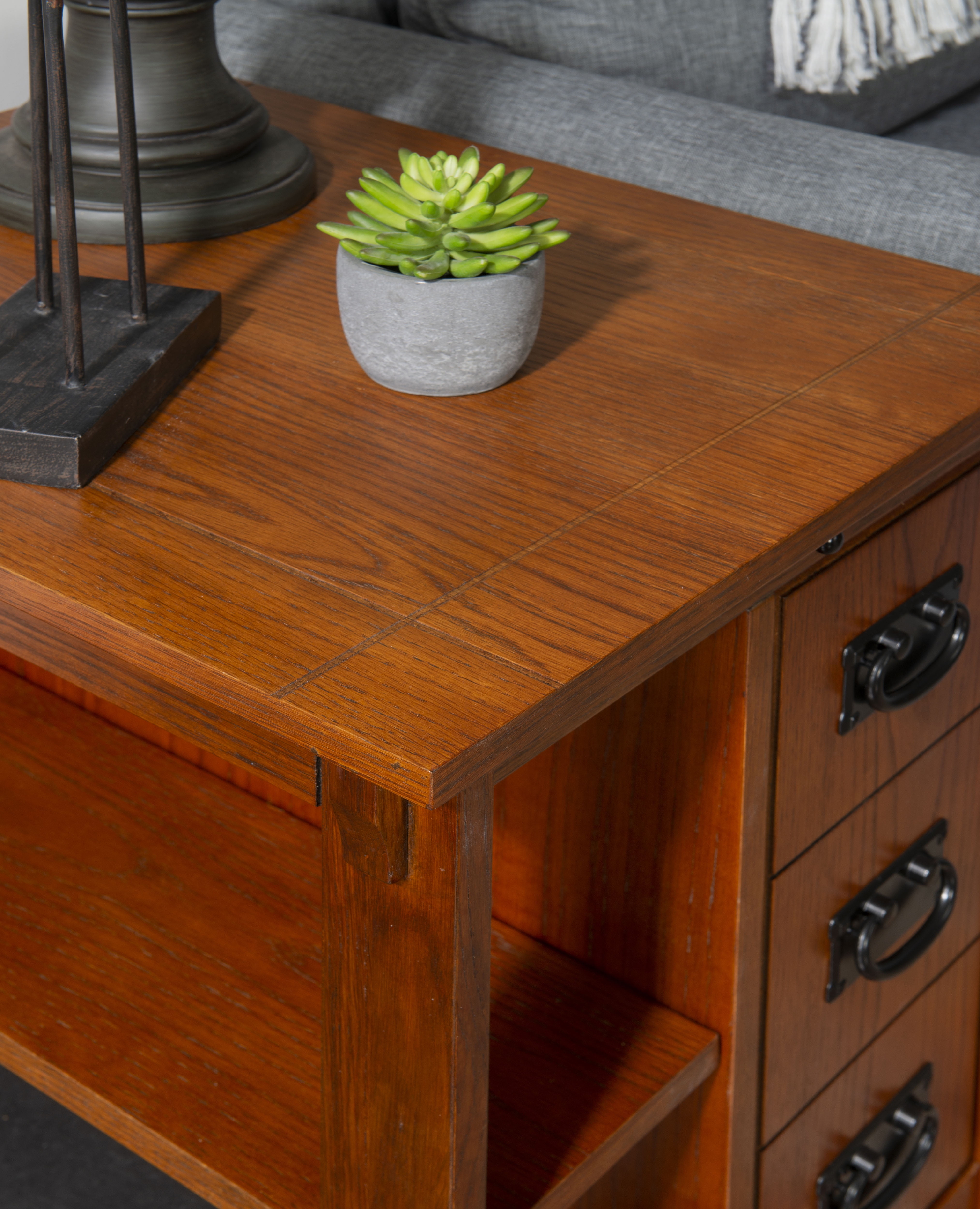 Powell Mission Oak Cabinet Table - Image 14