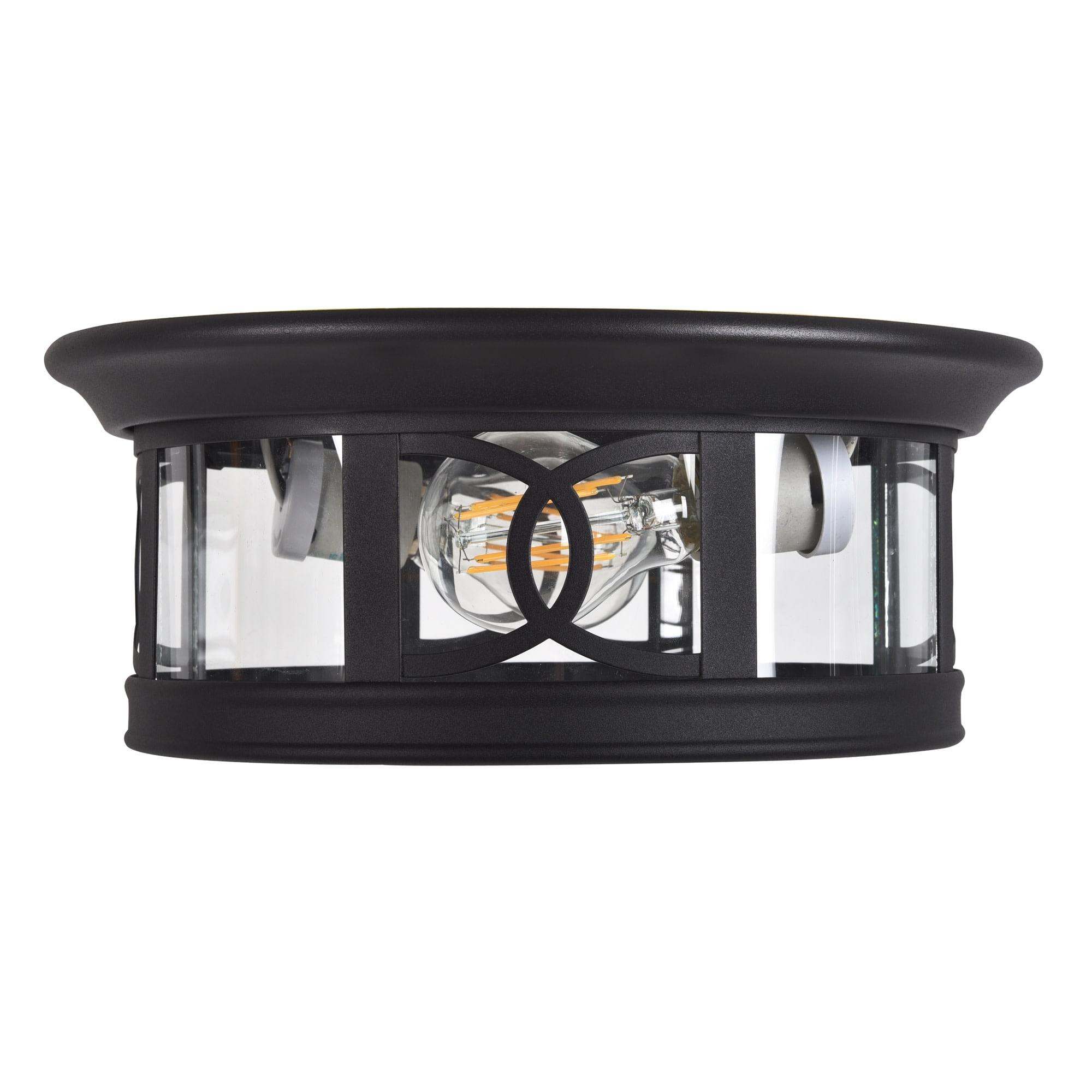 Design House Summit 2 Light Matte Black Traditional Dimmable Ceiling Light with Clear Glass - Image 17