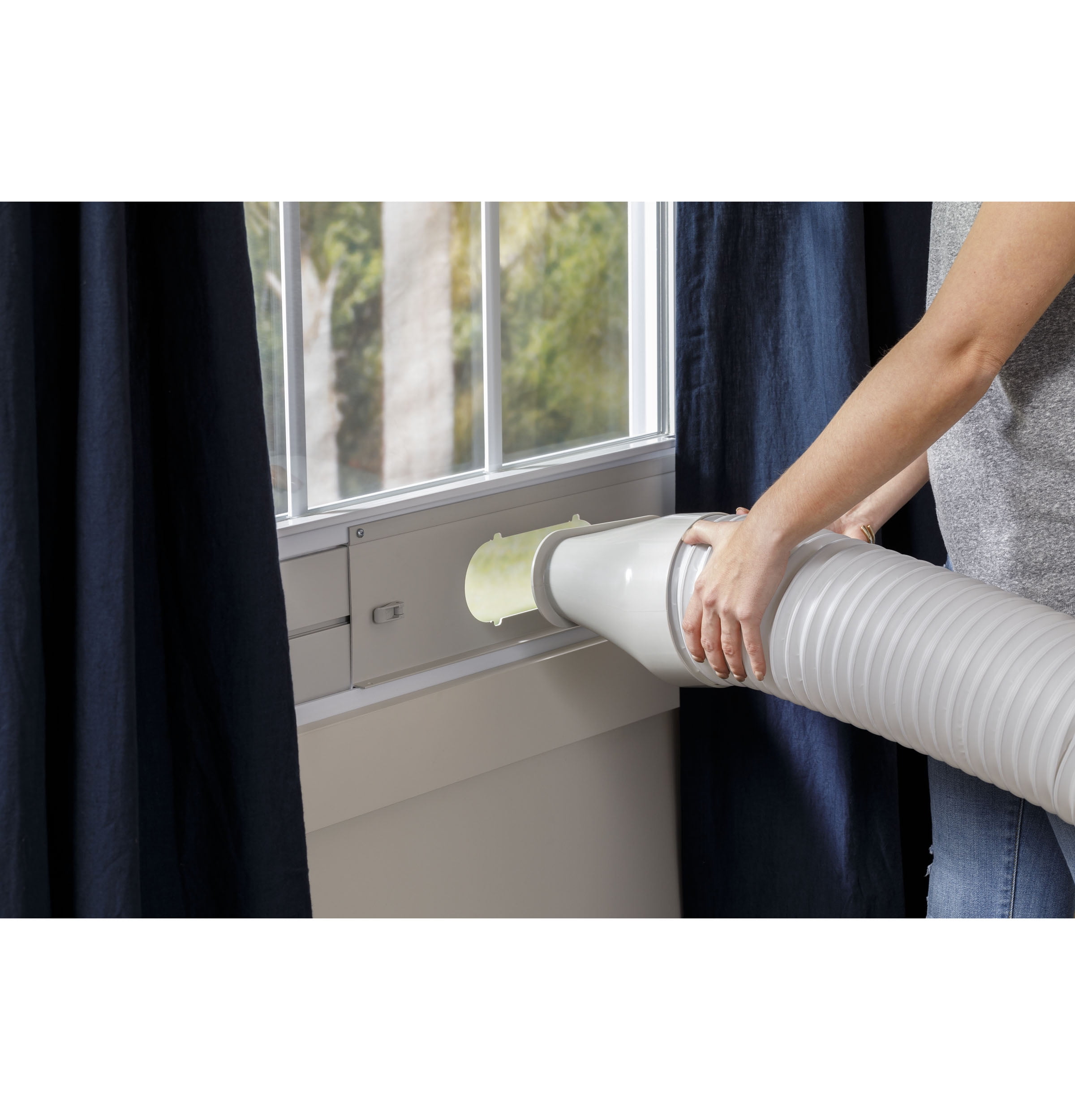 GE 6,100 BTU (9,000 BTU Ashrae) Portable Air Conditioner with Dehumidifier and Remote, White - Image 6